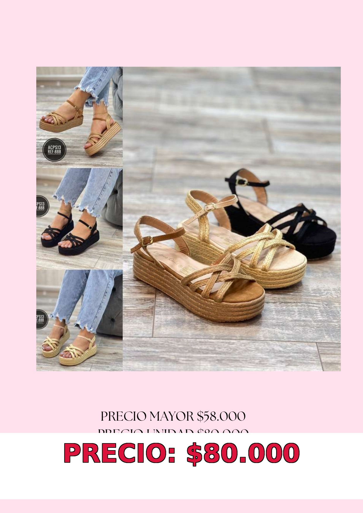 Sandalias de plataforma tipo yute