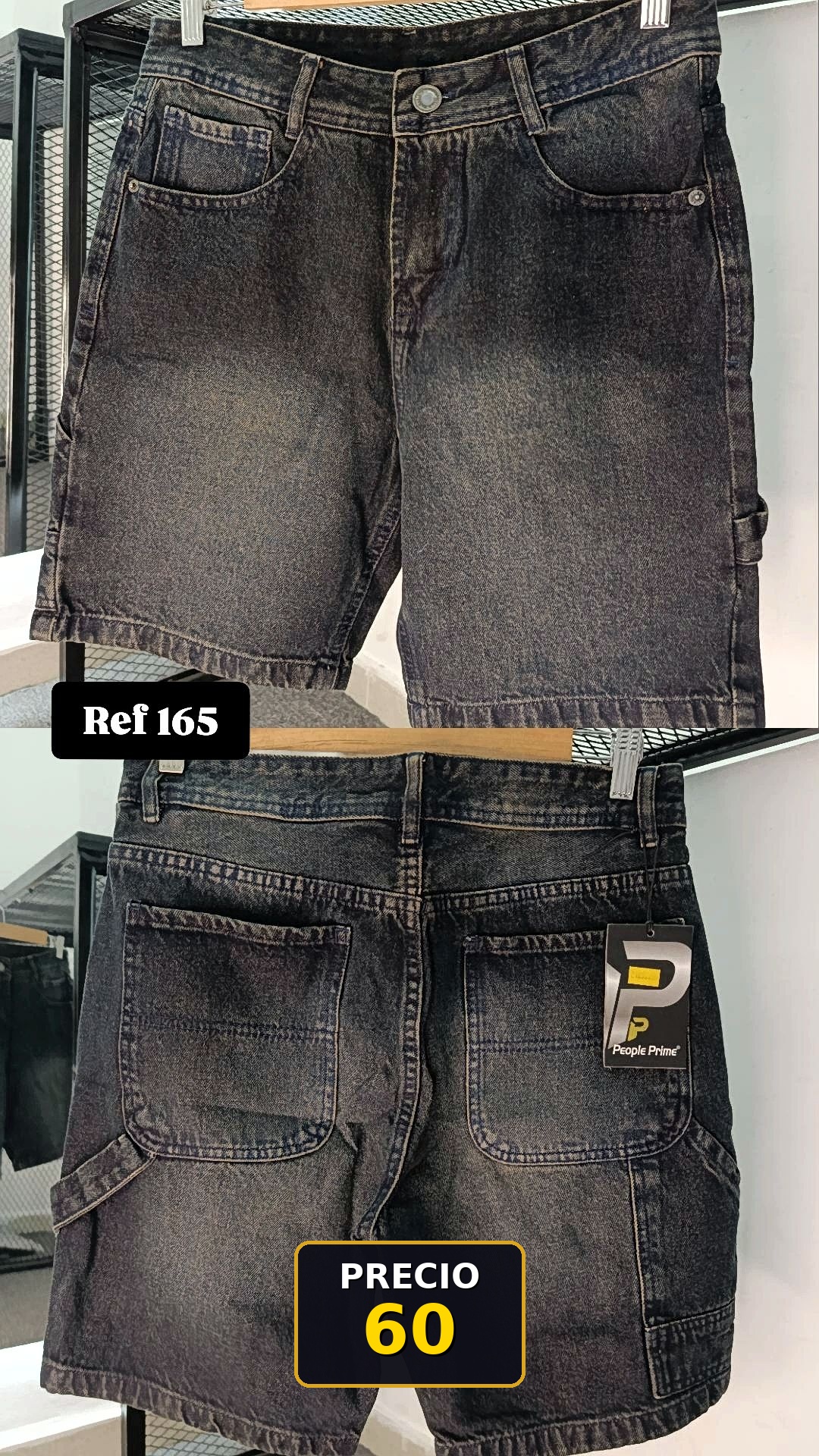 Shorts de mezclilla negros