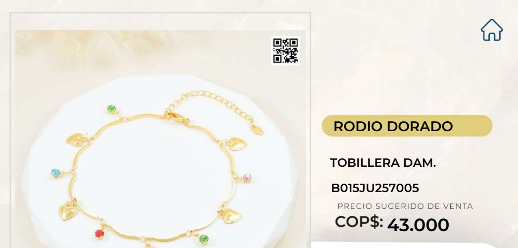 Tobillera Dorada con Rodio