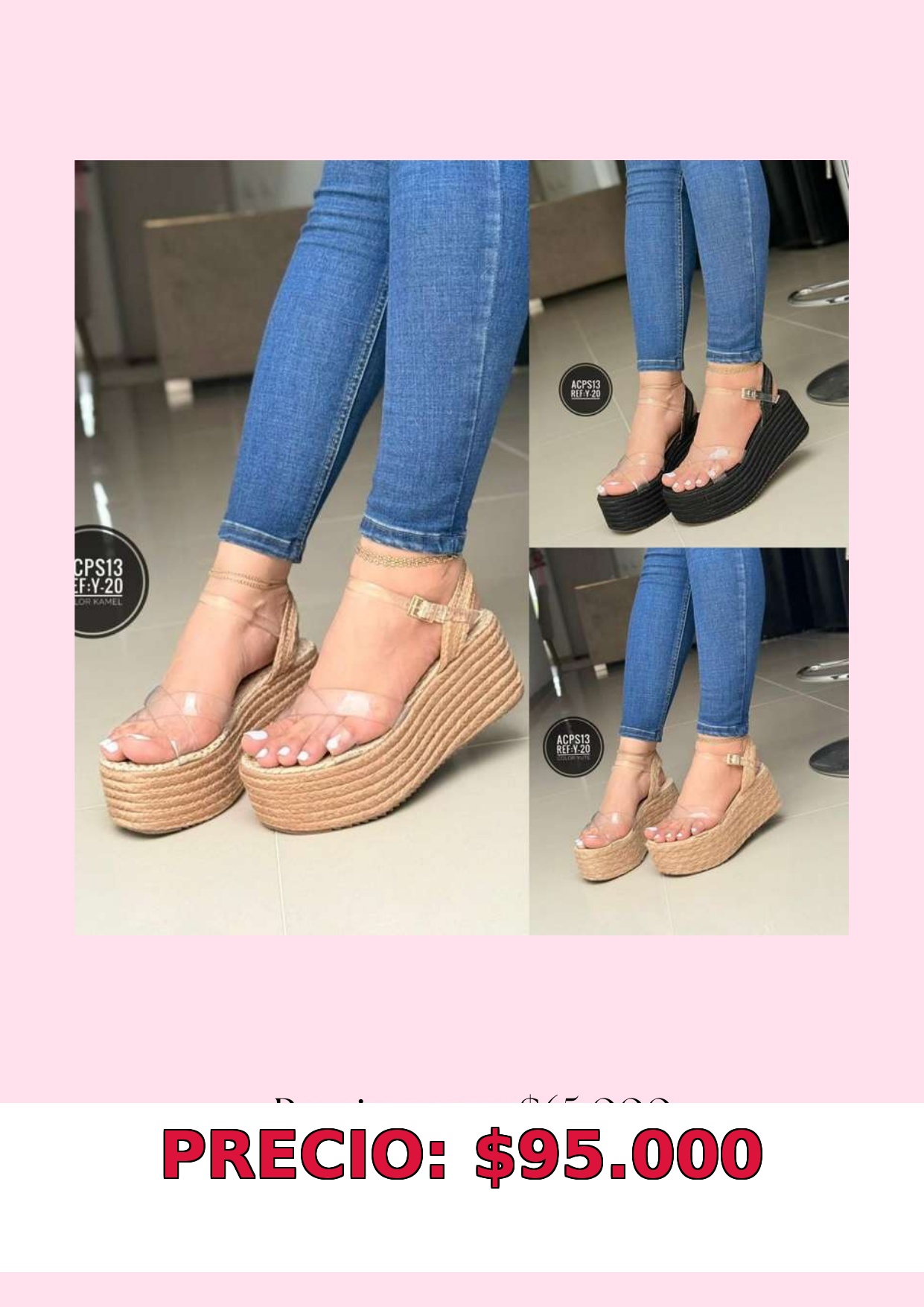Sandalias plataforma transparentes