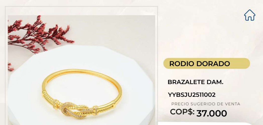 Brazalete Dama Rodio Dorado