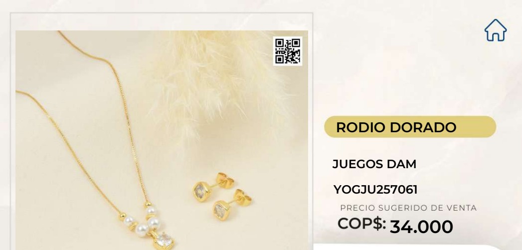 Juego de Collar y Aretes Dorados