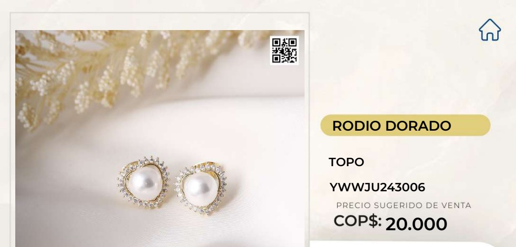 Aretes de Rodio Dorado