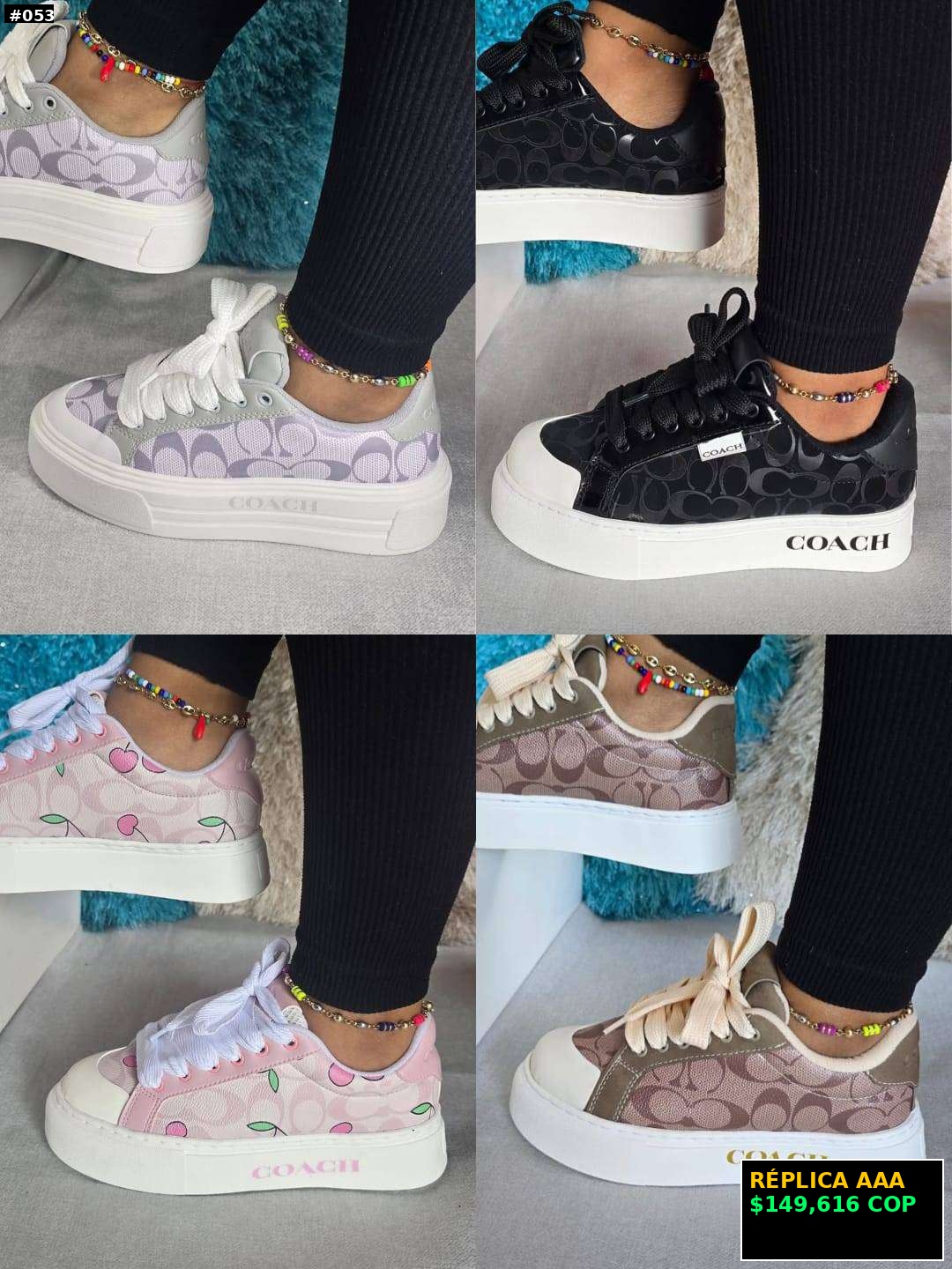 Tenis estilo Coach plataforma
