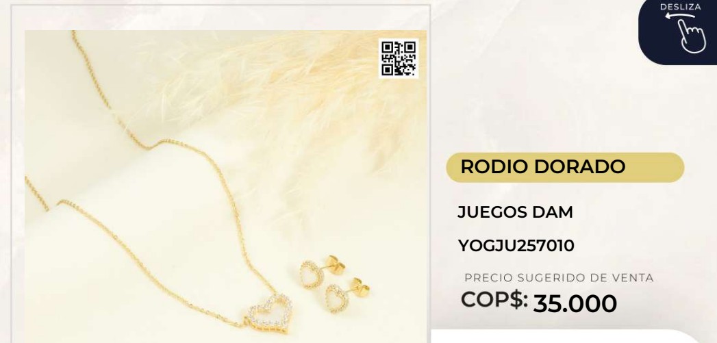 Juego de Joyería Rodio Dorado