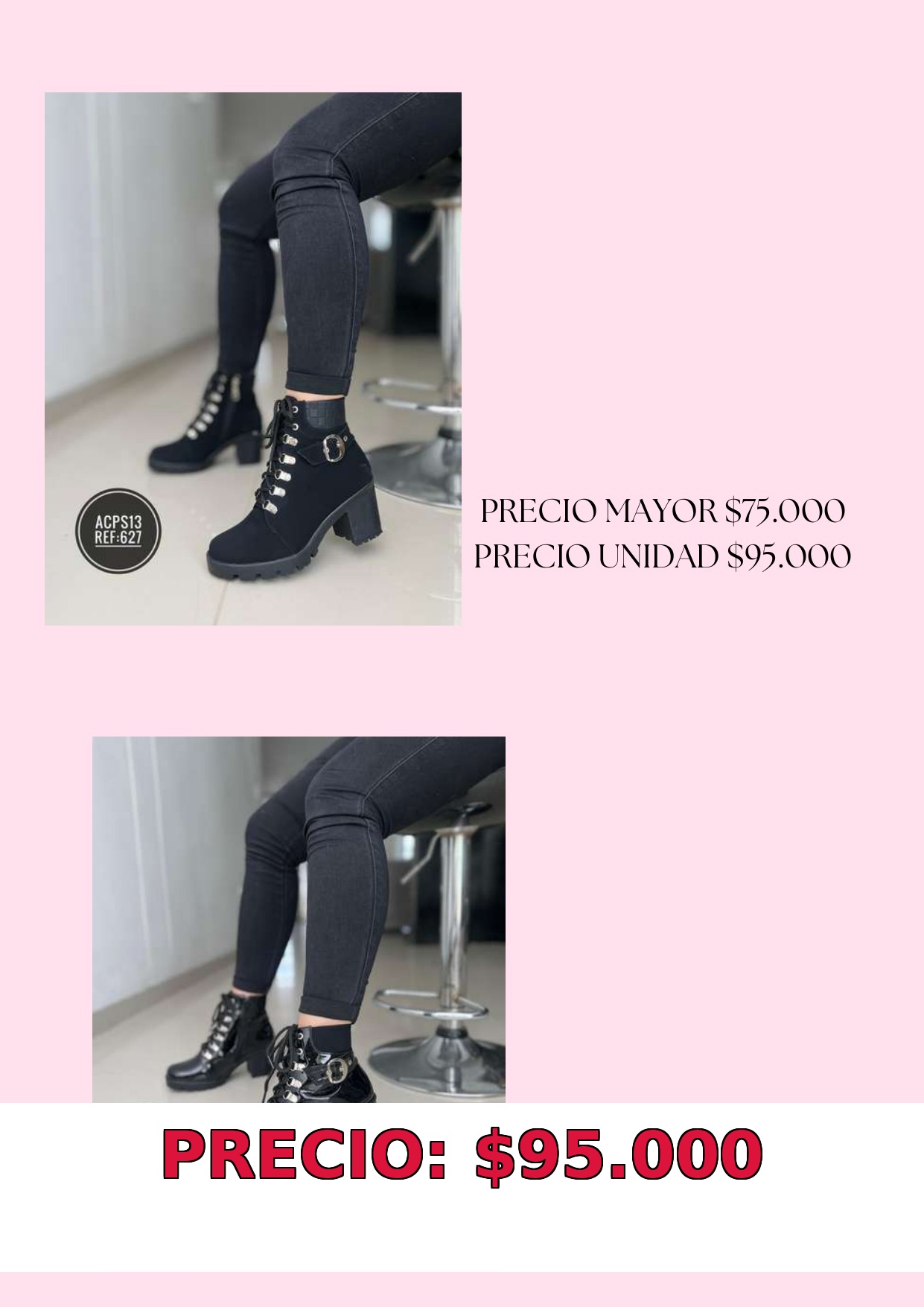 Botines con Tacón Negro