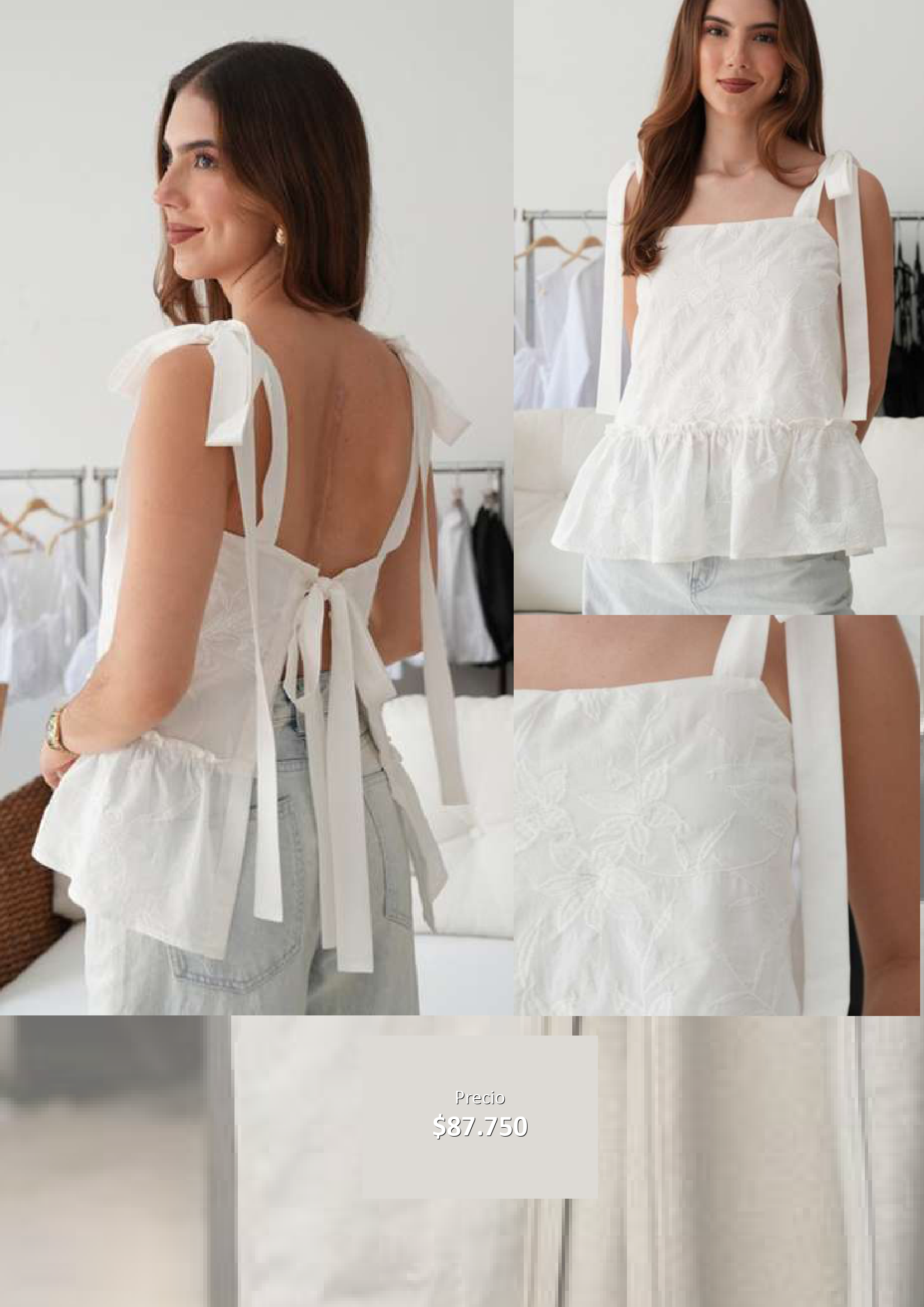 Blusa Blanca con Lazos