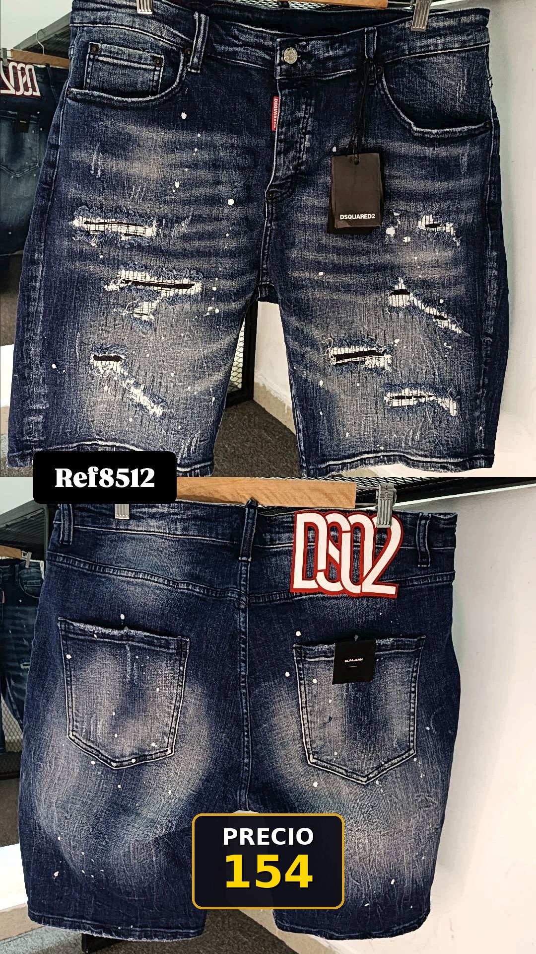 Bermuda Jeans Desgastados