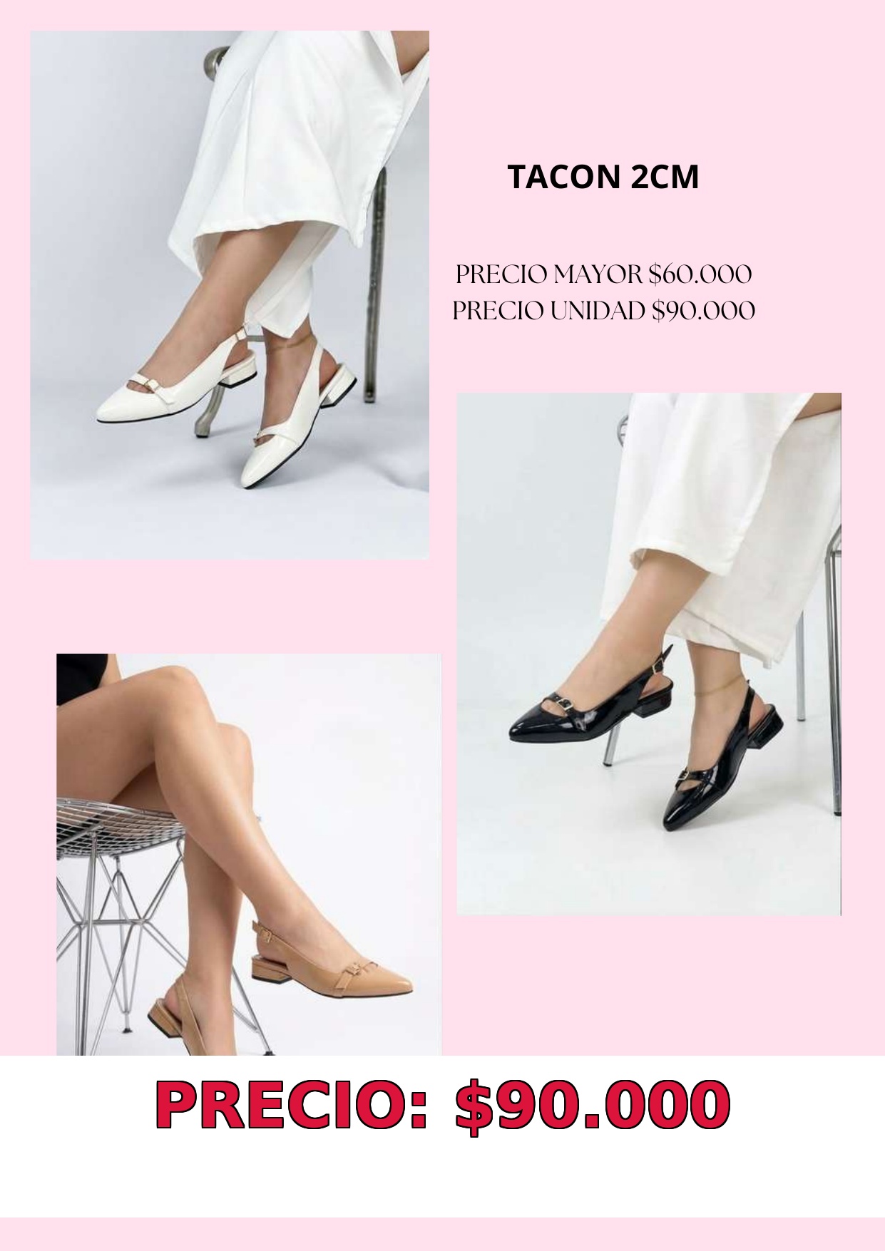 Zapatos de Tacón Bajo 2cm
