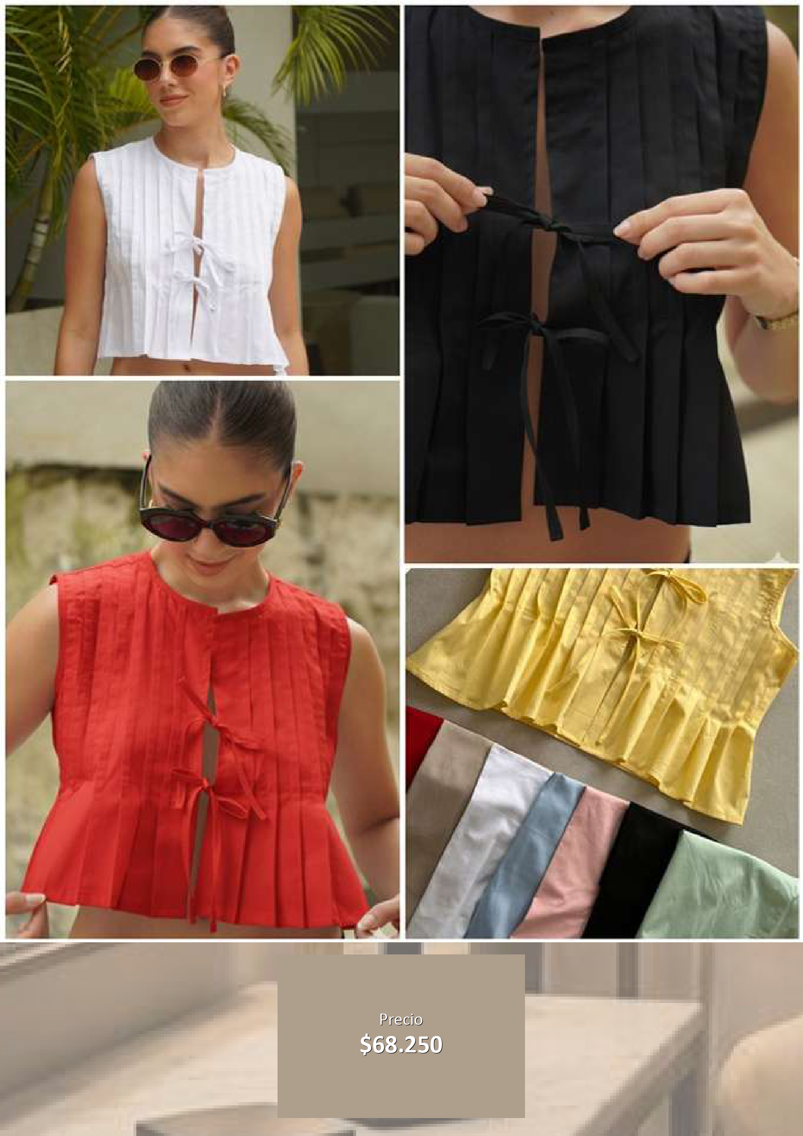 Blusa Plisada con Lazo