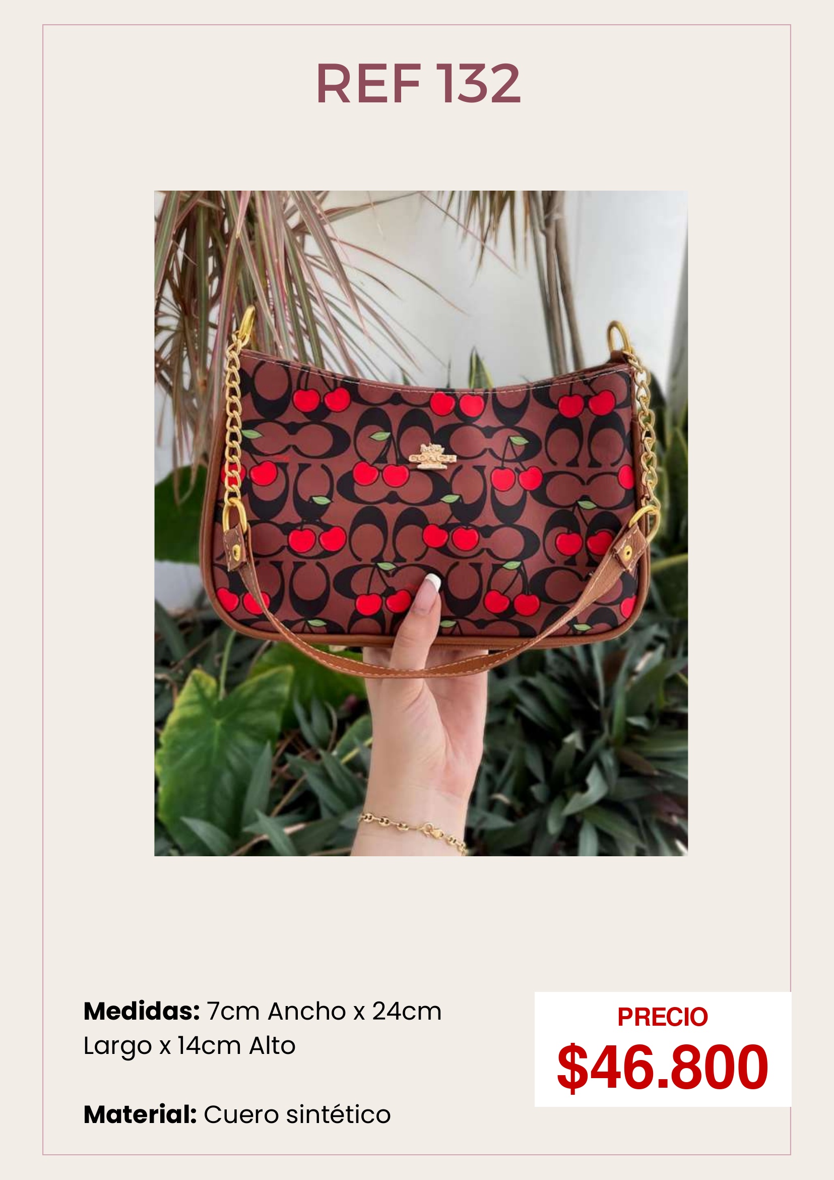 Bolso de Hombro Cherry
