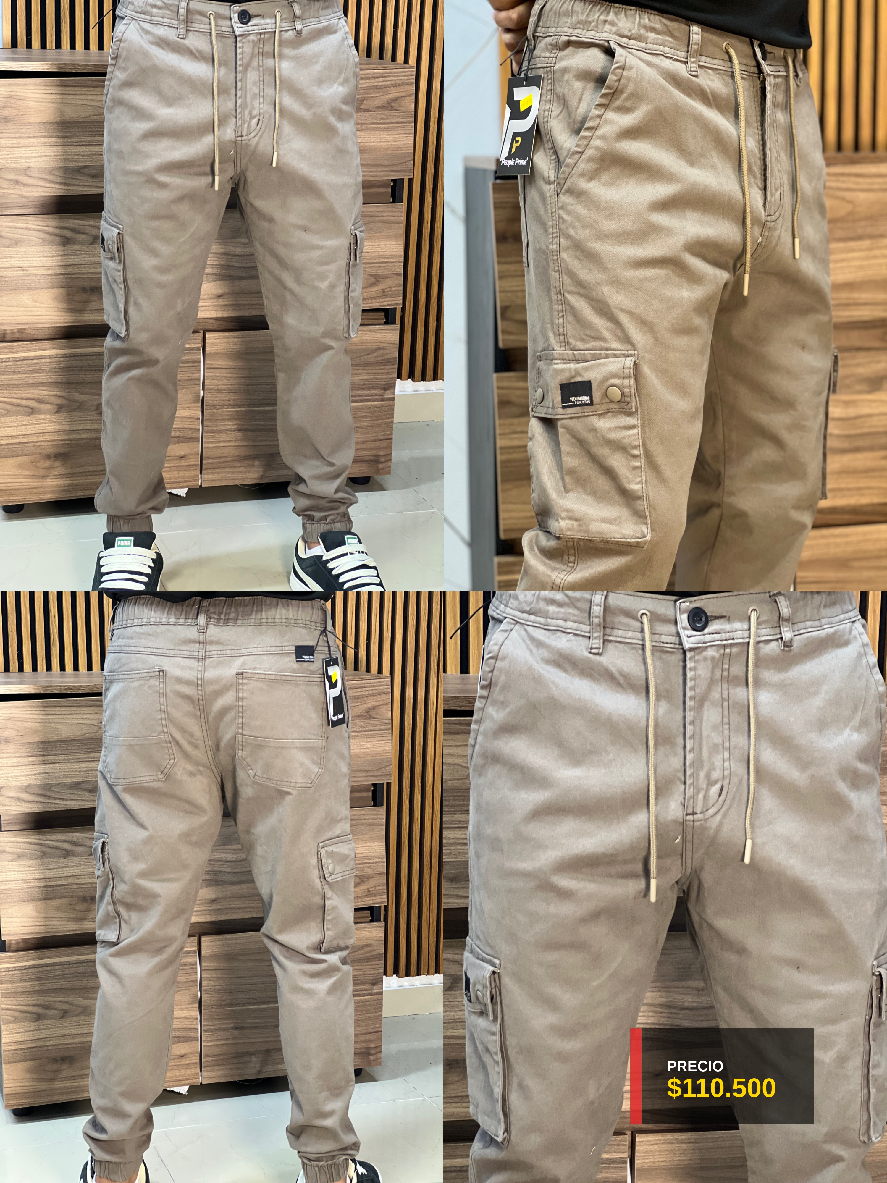 Pantalón Cargo Beige