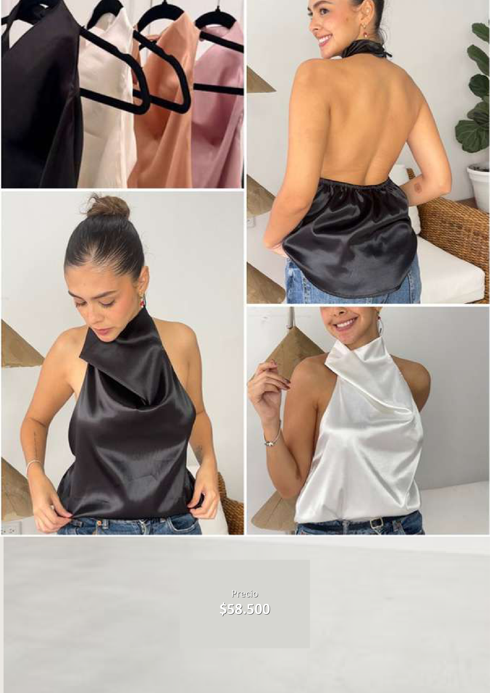 Blusa Halter Satinada