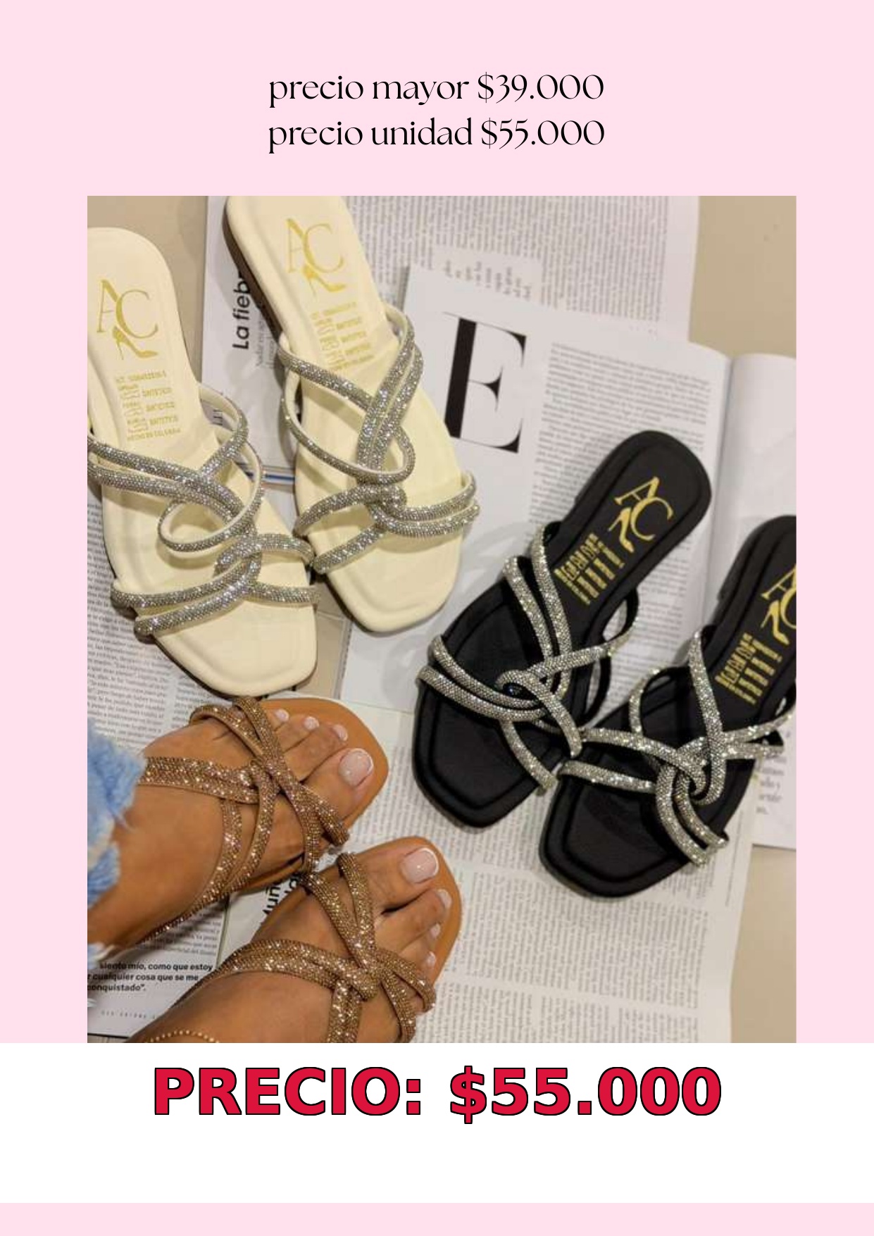 Sandalias de tiras brillantes