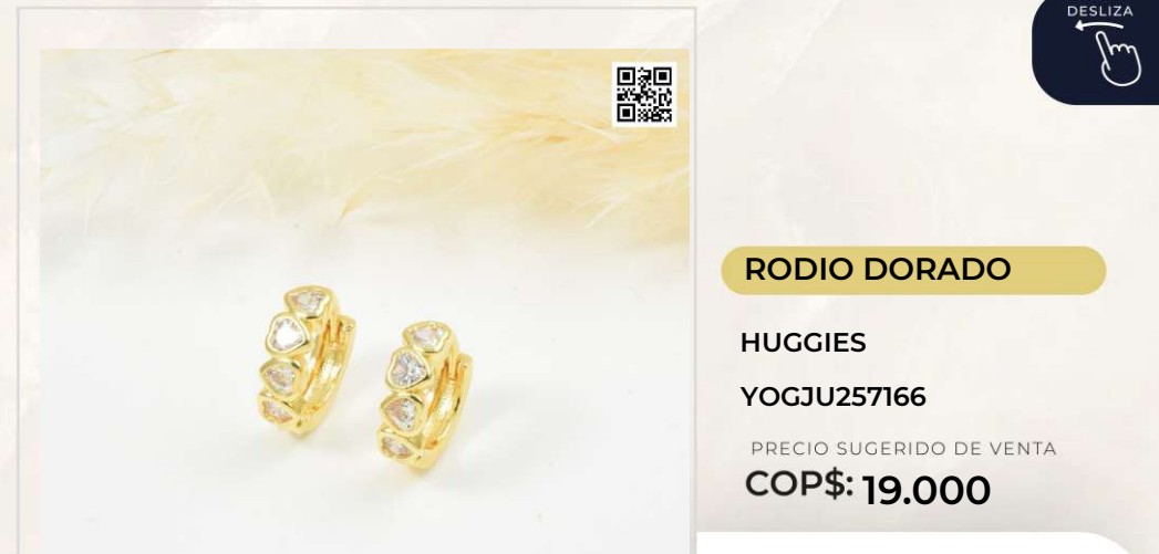 Aretes Huggies Rodio Dorado