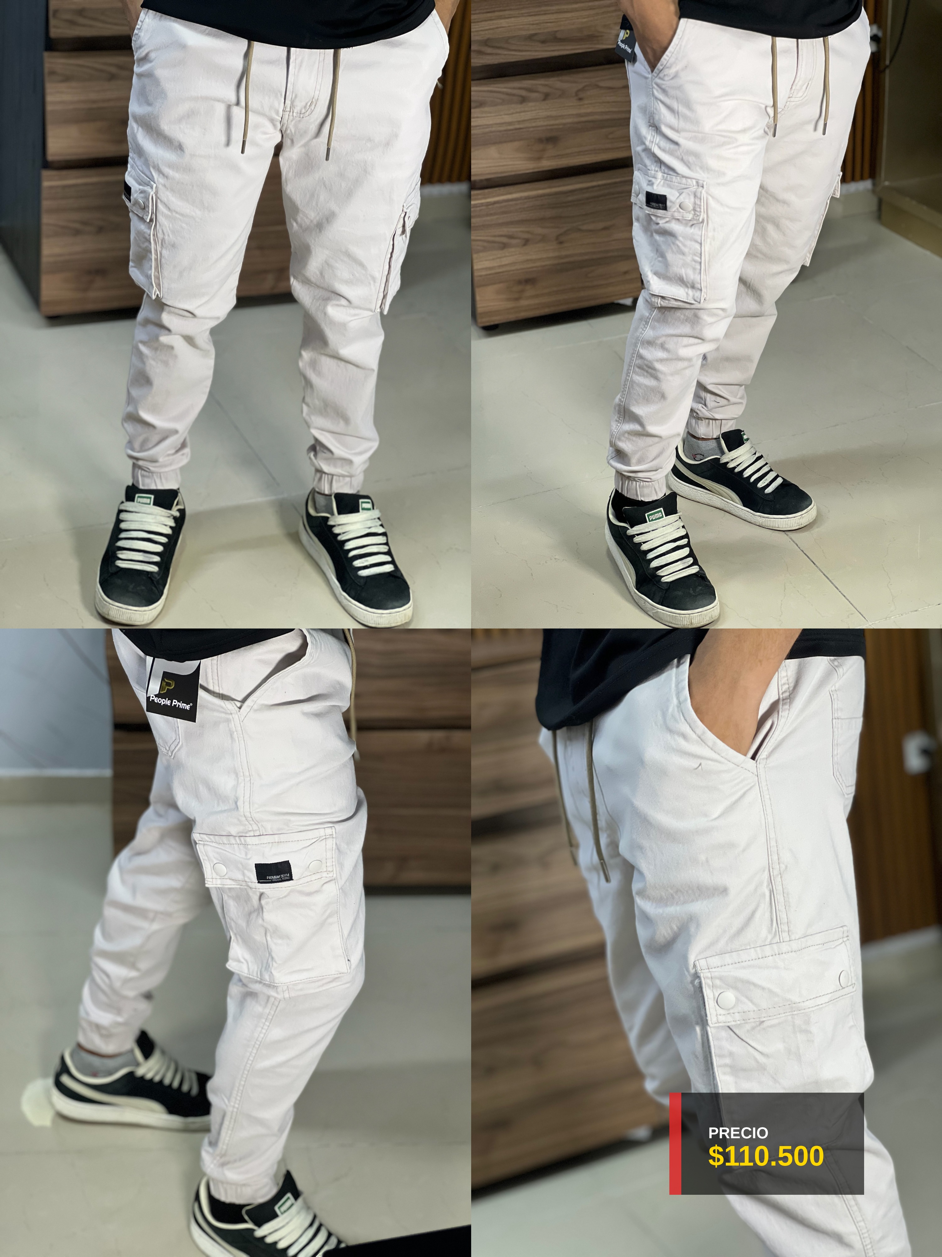Pantalón Cargo Blanco