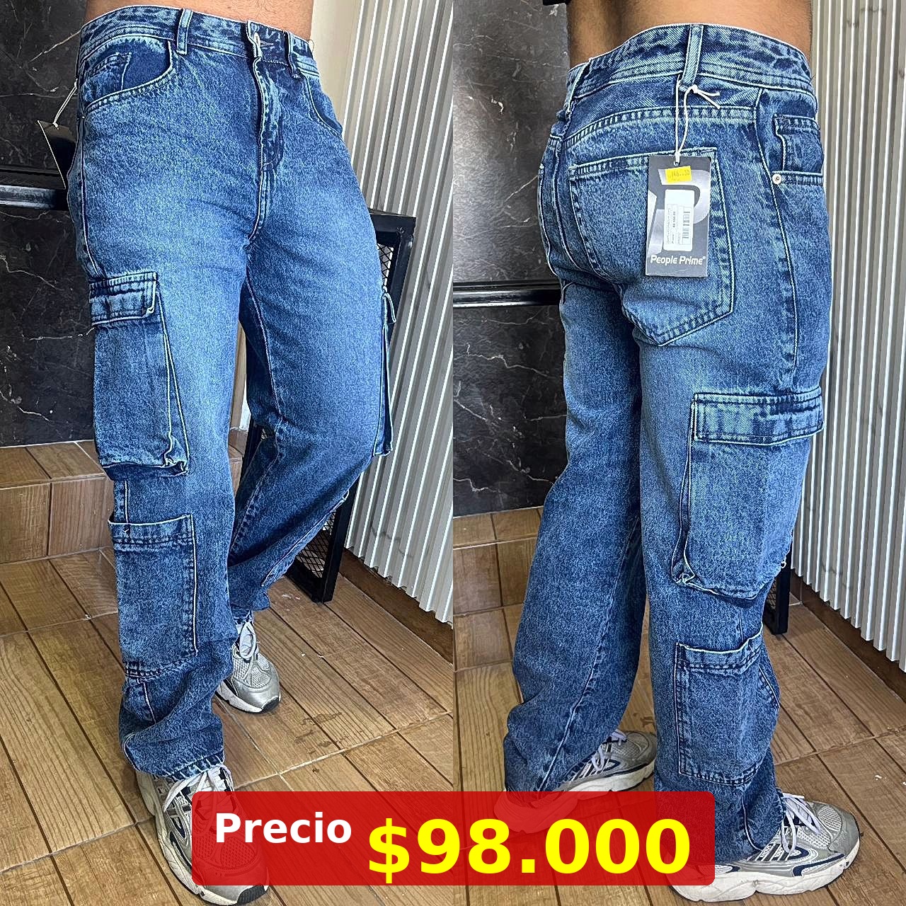 Jeans cargo hombre