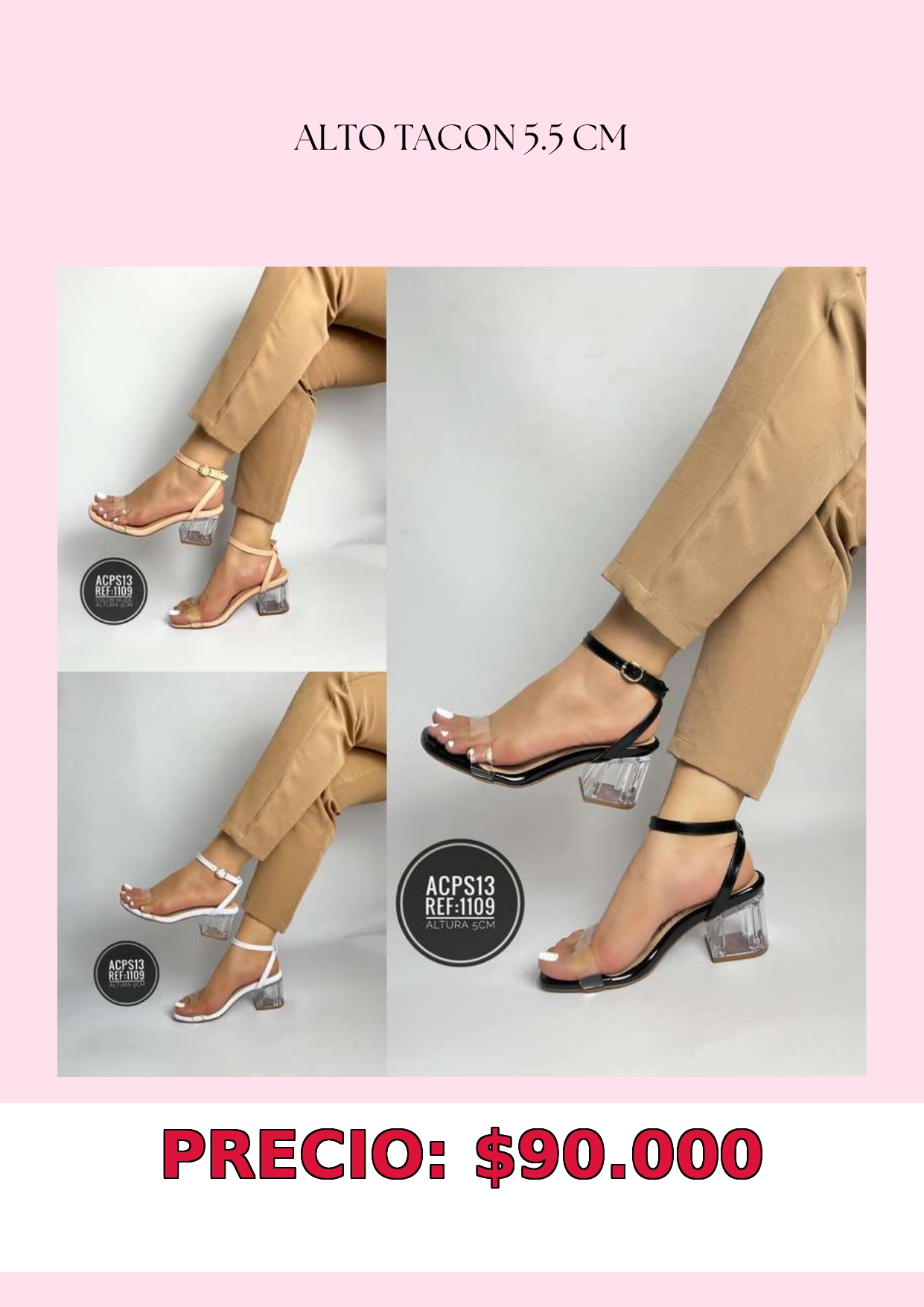 Sandalias de Tacón Transparente