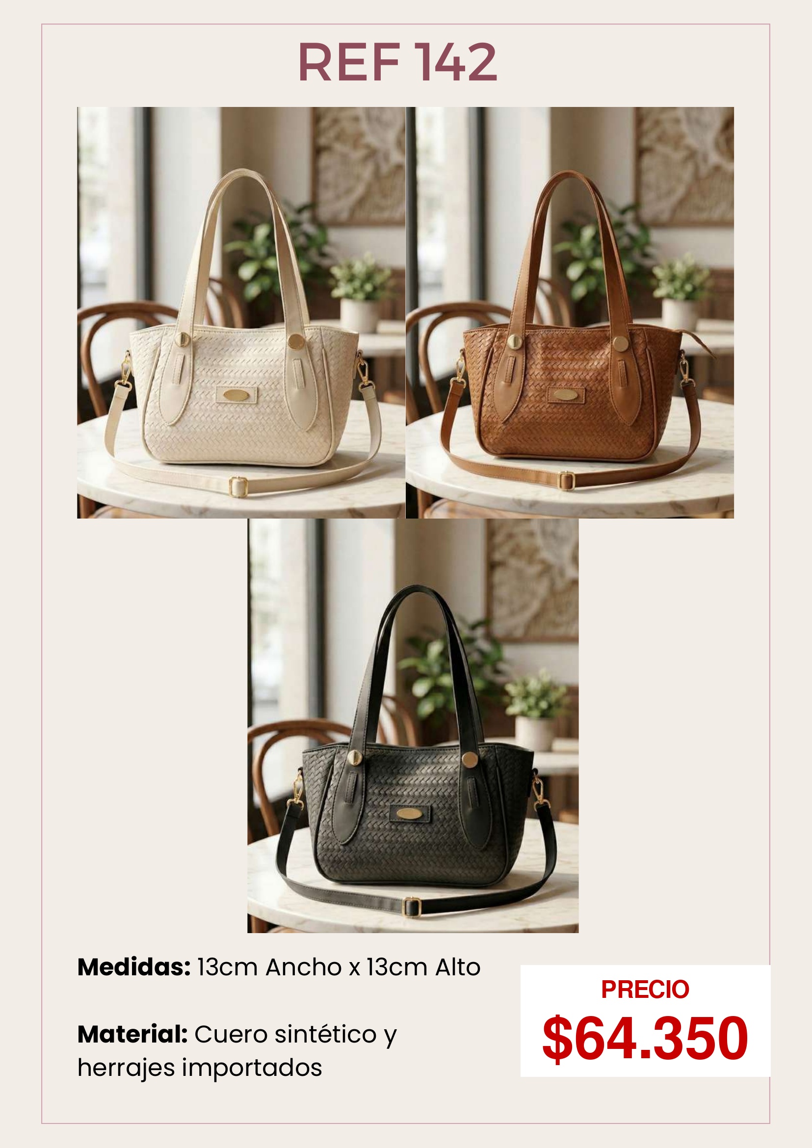 Bolso de Mano Cuero Sintético