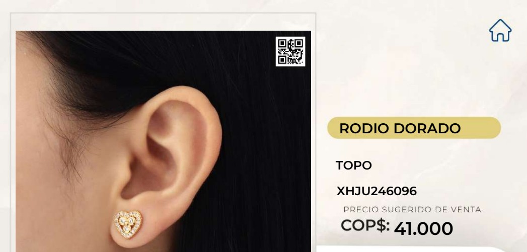 Aretes de Rodio Dorado