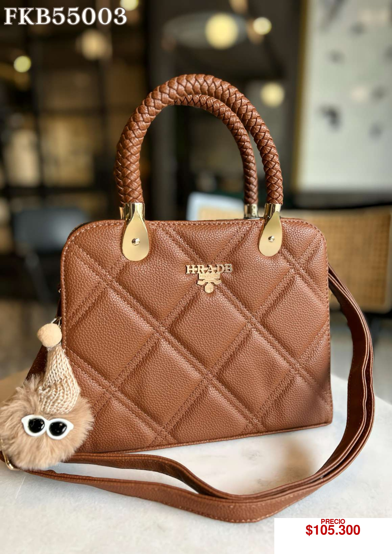Bolso de mano café elegante