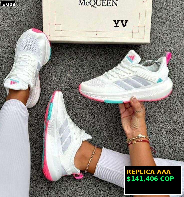 Tenis deportivos blancos réplica AAA
