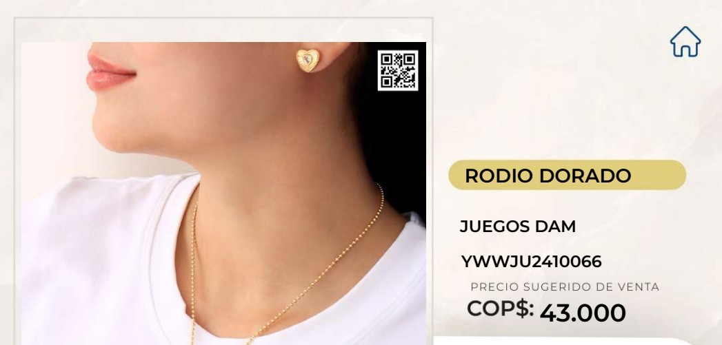 Juego de Bisutería Dama Rodio Dorado