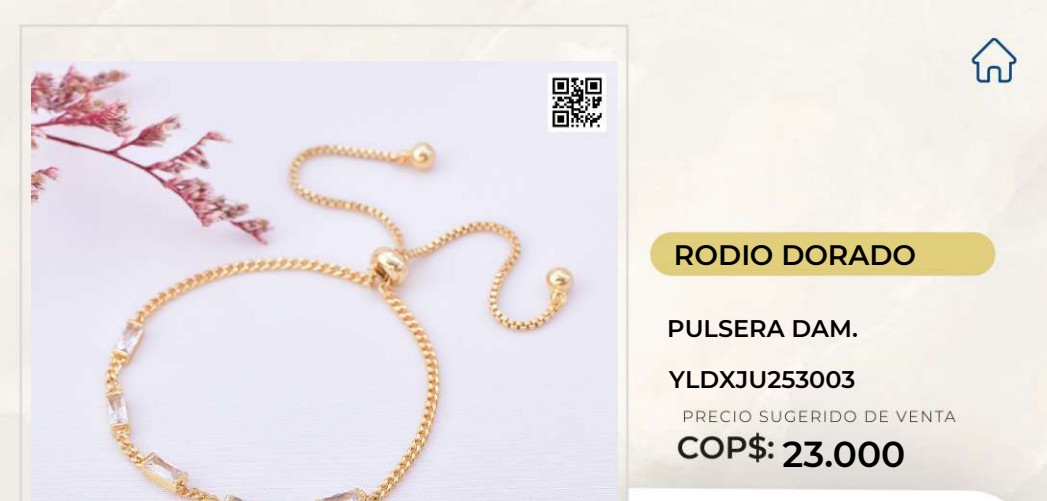 Pulsera Dama Rodio Dorado