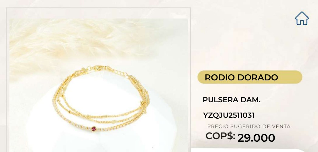 Pulsera de rodio dorado