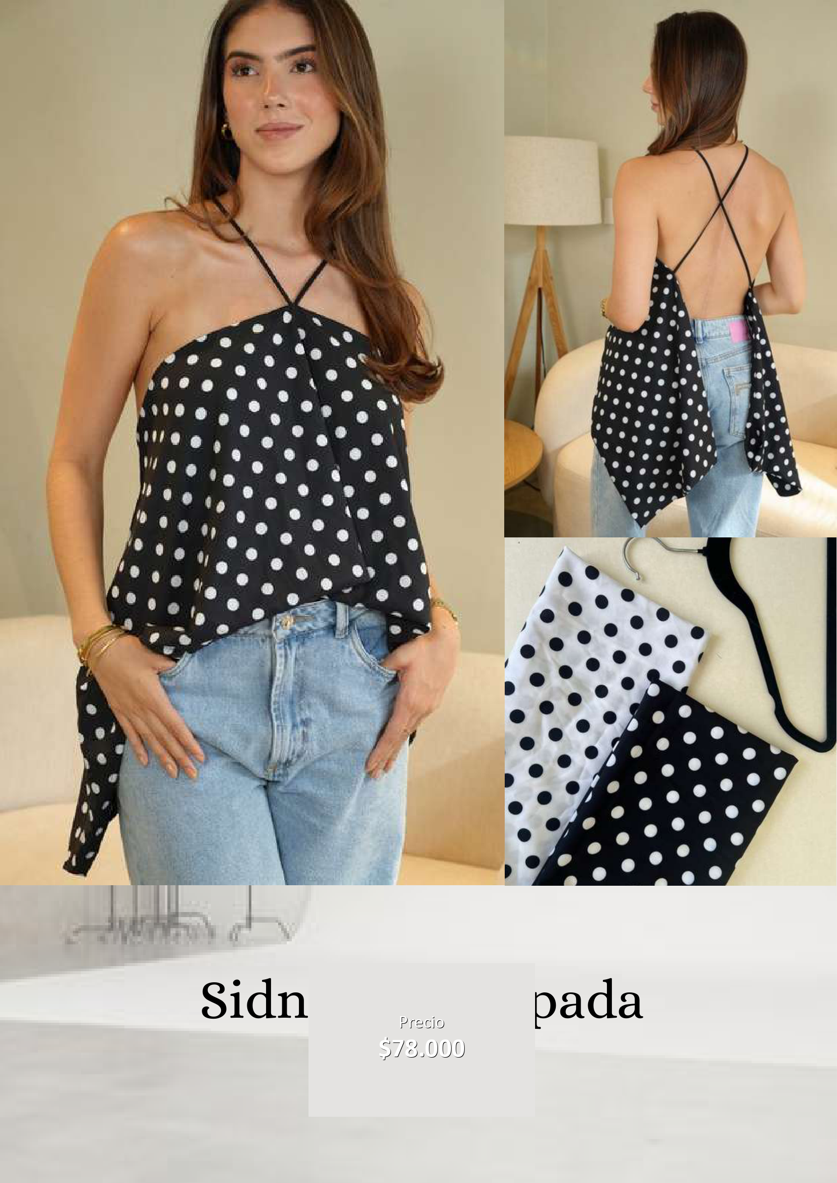 Top de tiras cruzadas lunar
