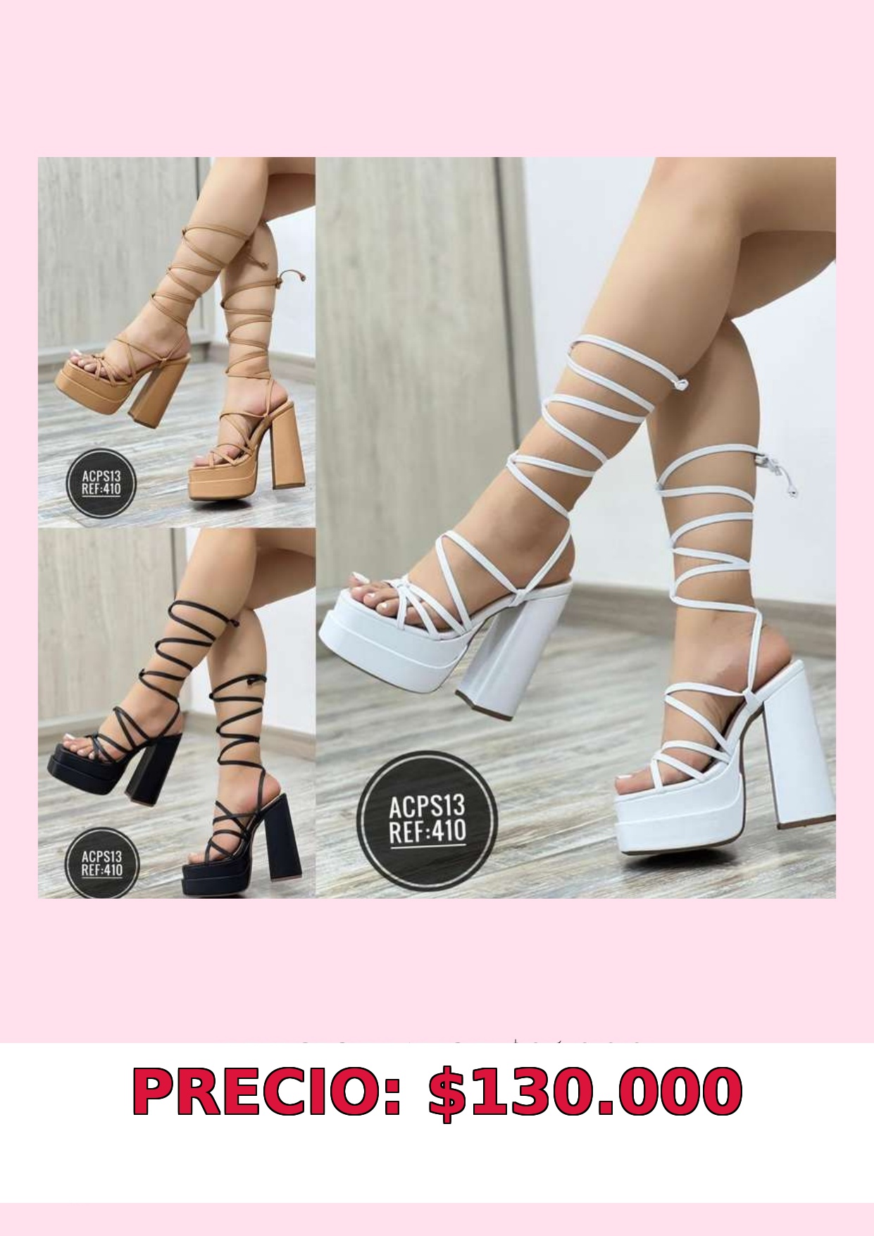 Sandalias de Plataforma con Cinta