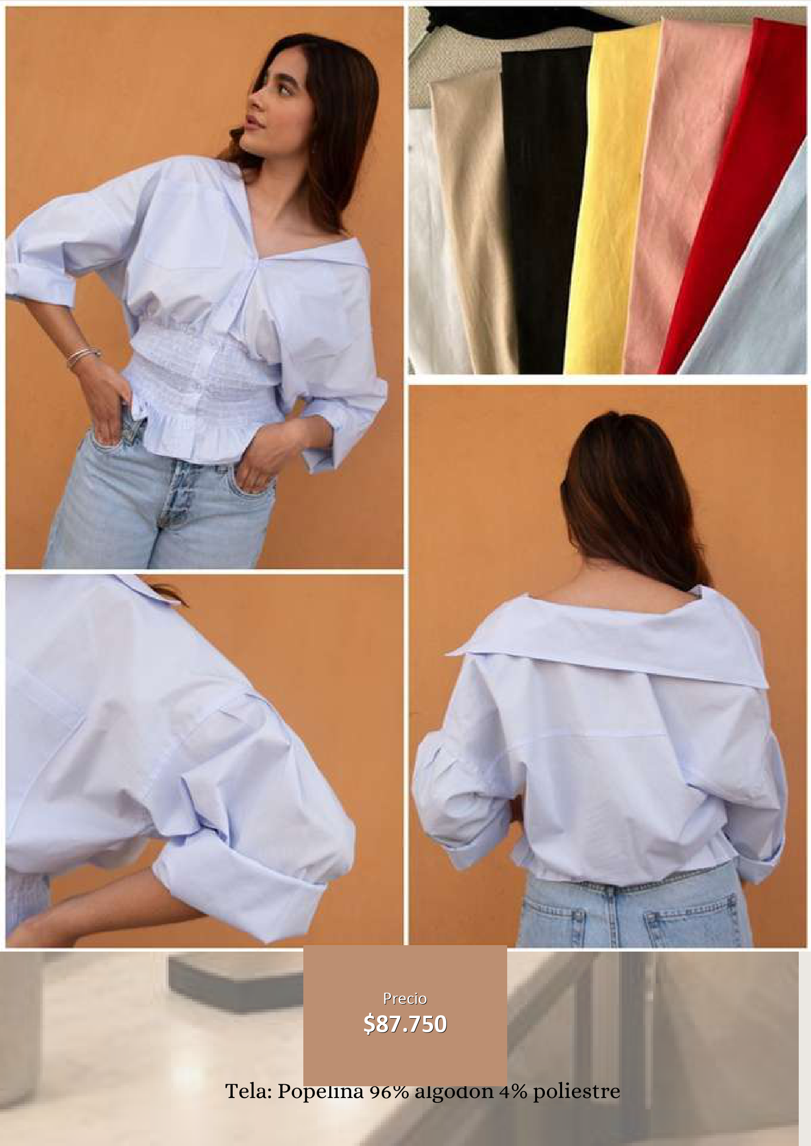Blusa cruzada en popelina