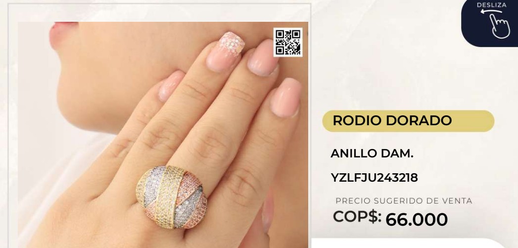 Anillo Rodiado Dorado