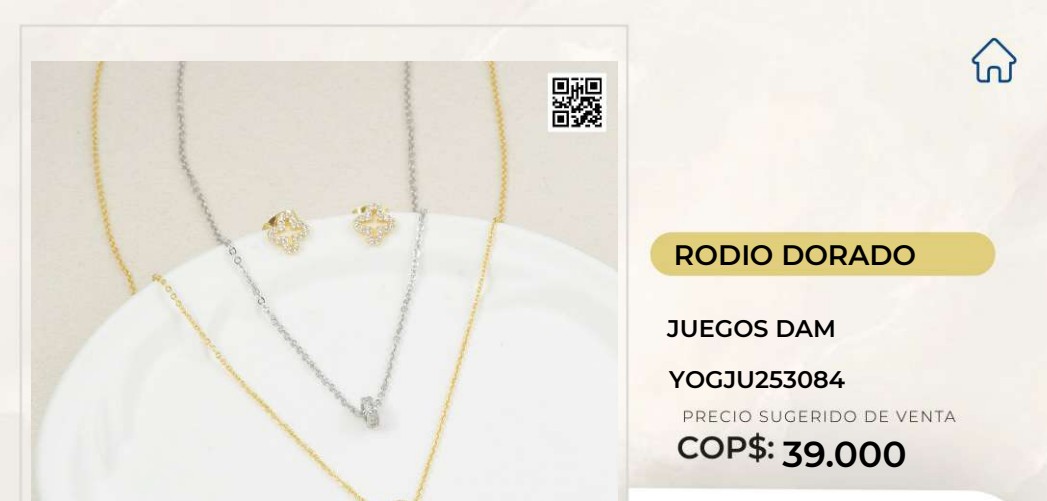 Set de Joyas en Rodio Dorado