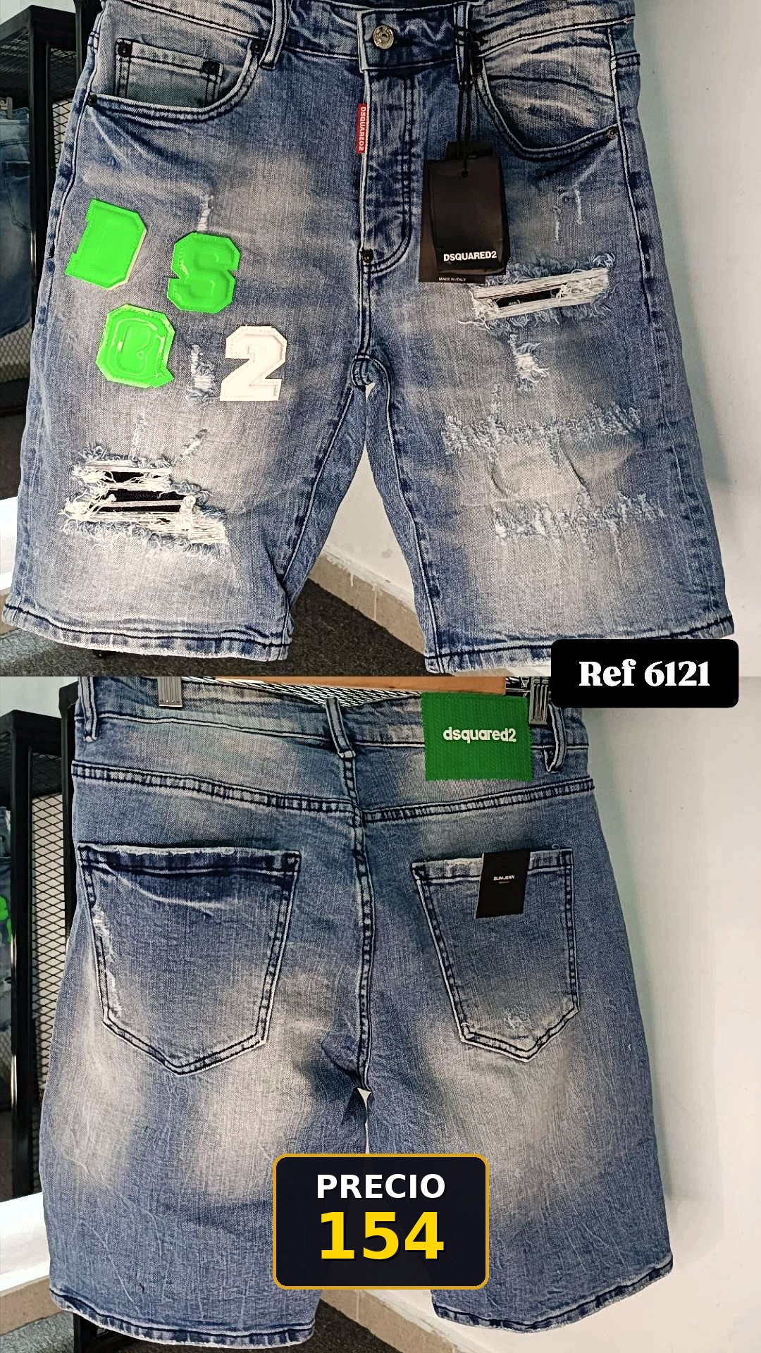 Bermuda Jeans Azul Desgastado