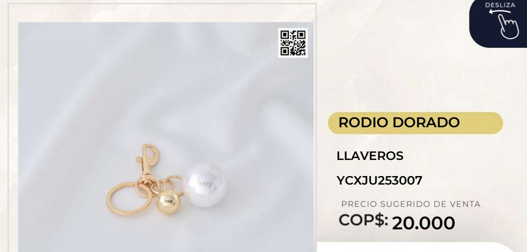 Llavero Rodio Dorado
