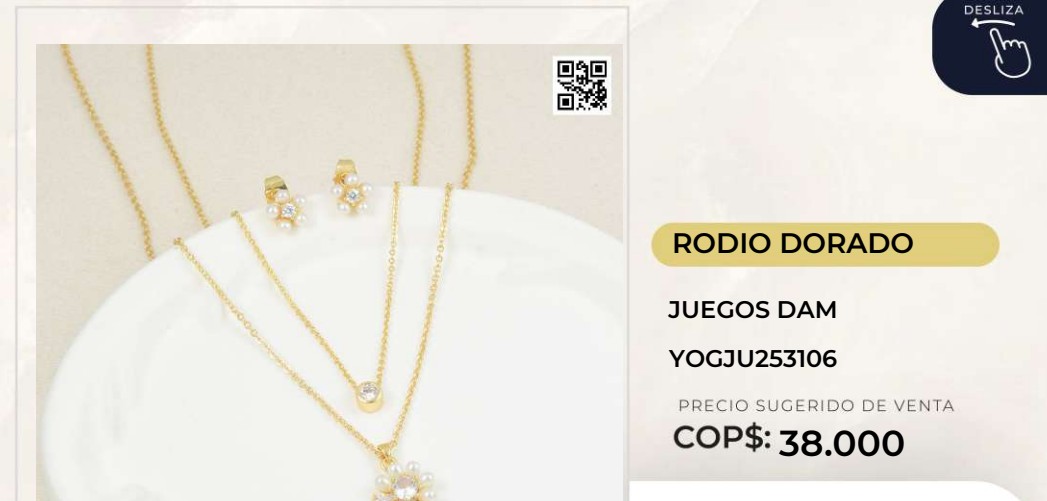 Set de Joyería Rodio Dorado