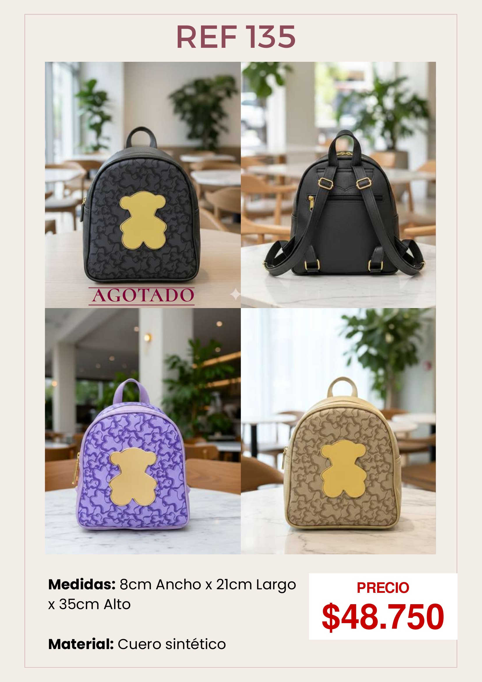 Mochila Osito Sintética