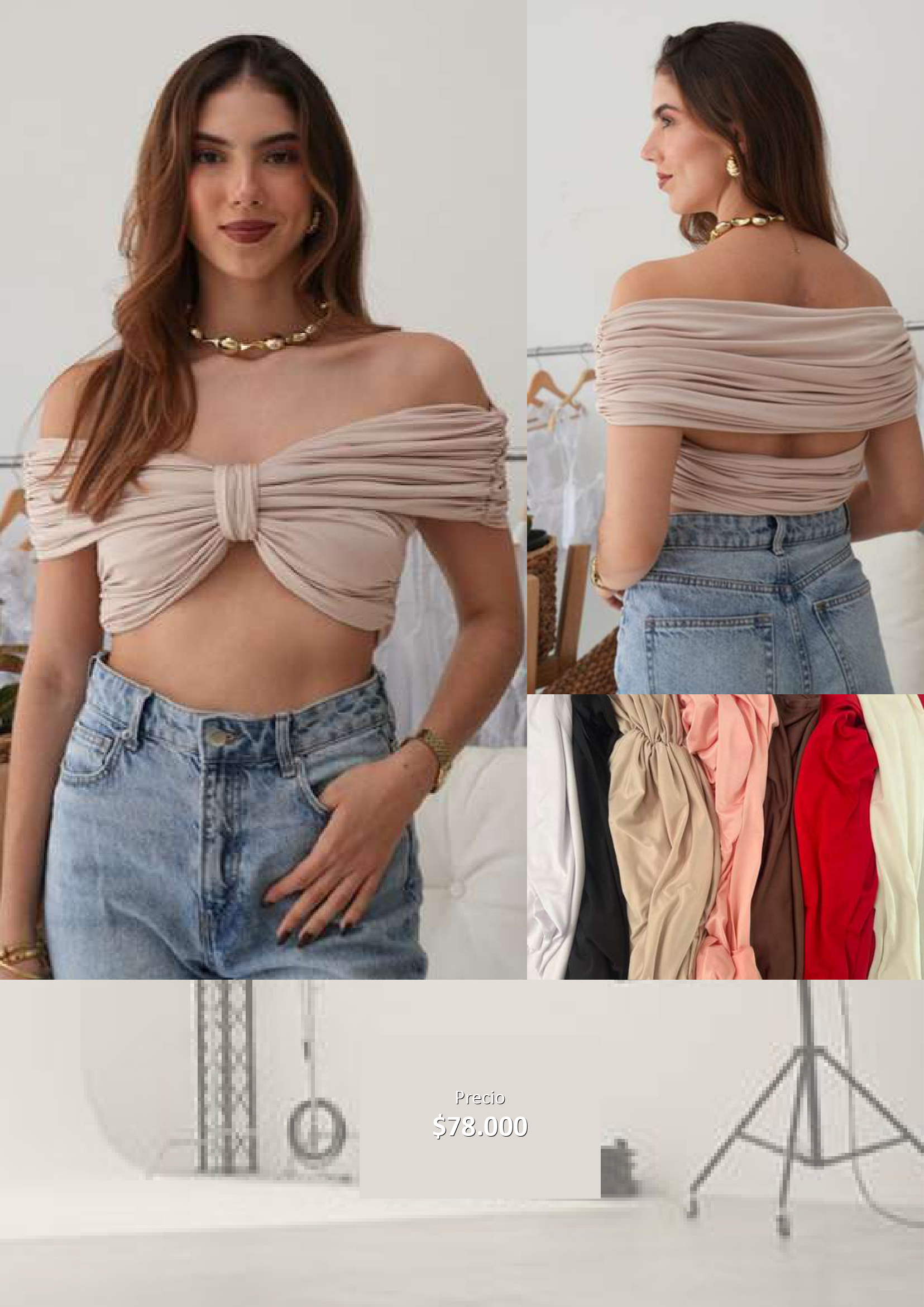 Top elegante tipo off shoulder