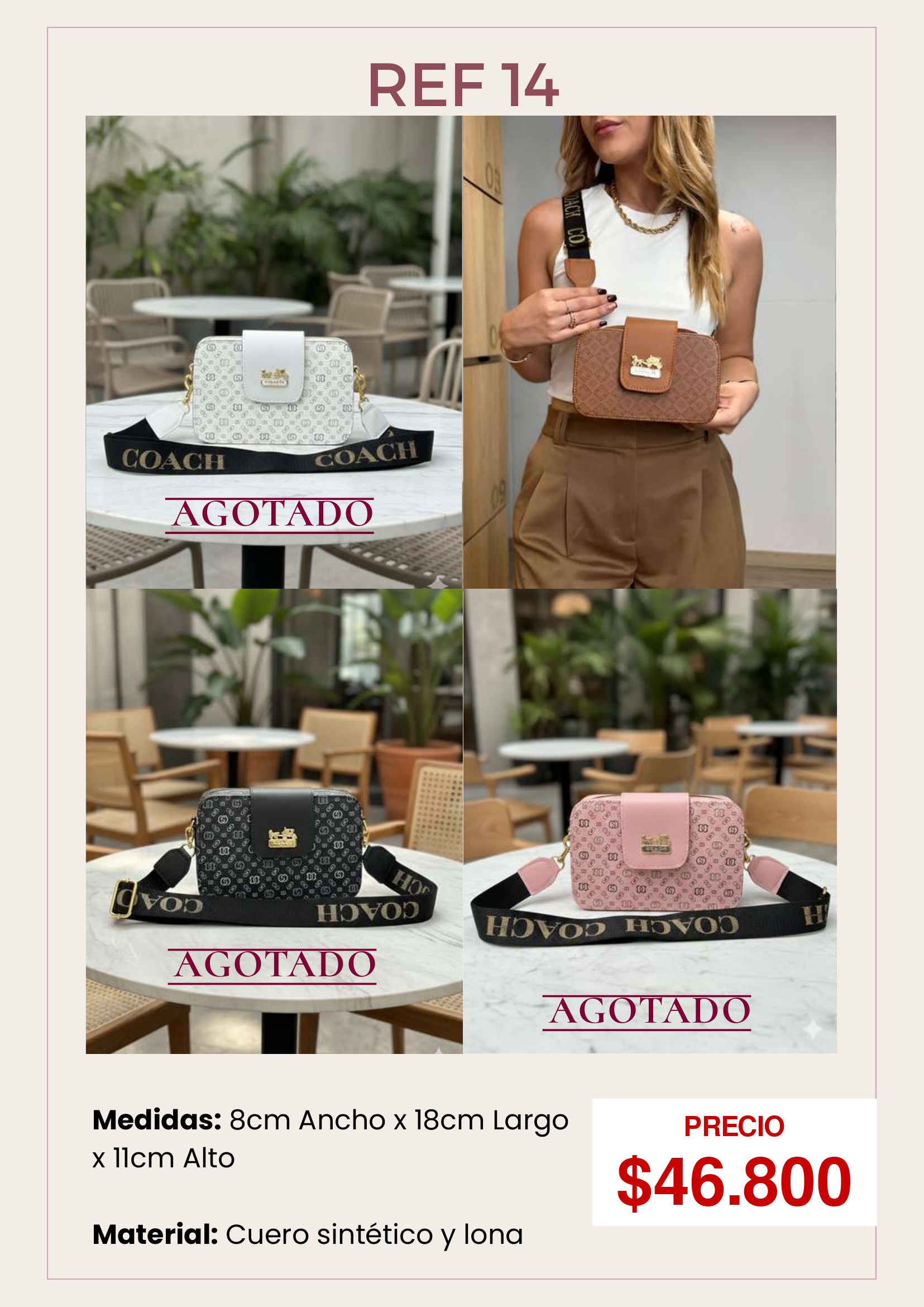 Bolso de Cuero Sintético y Lona