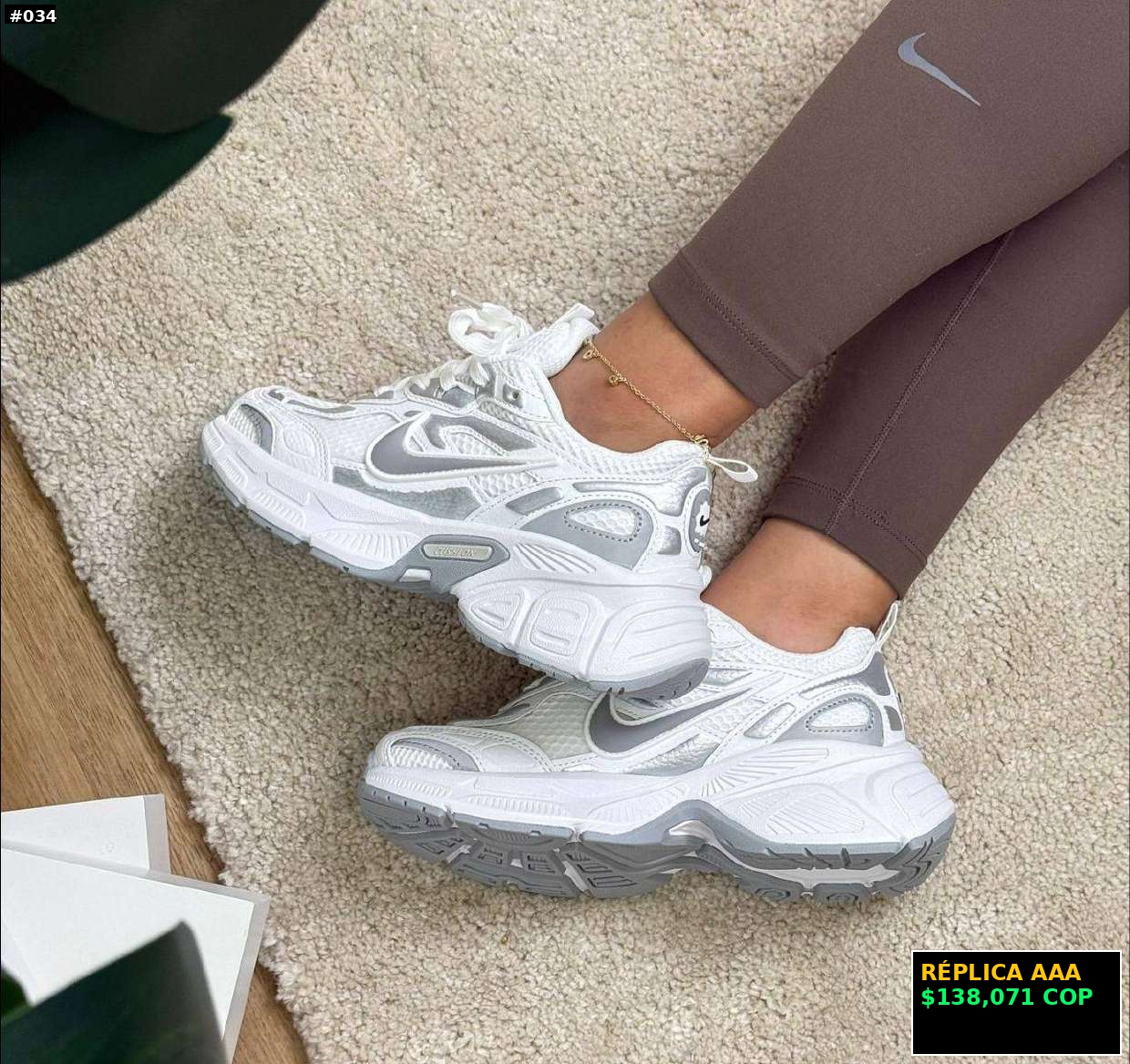 Tenis deportivos blancos réplicas AAA
