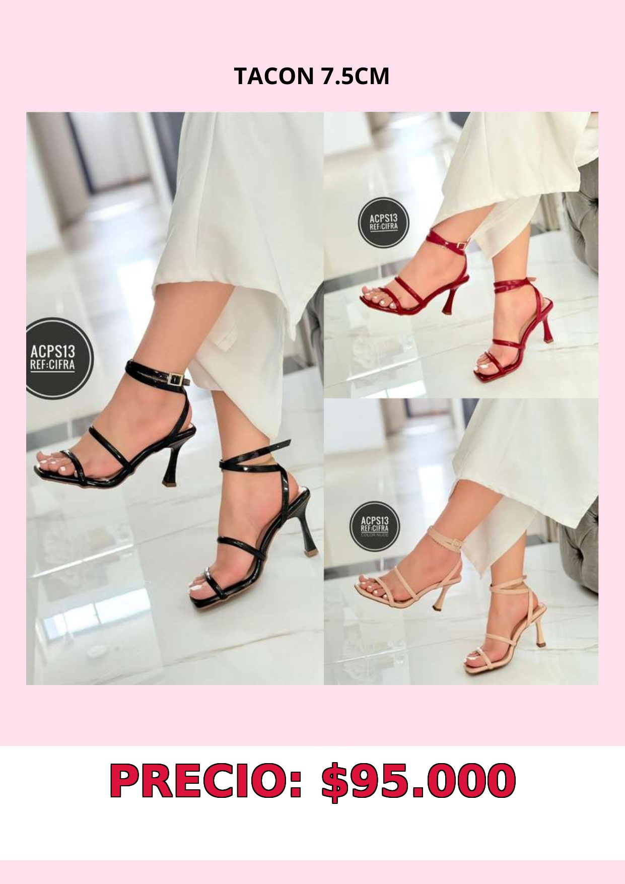 Sandalias de tacón 7.5cm