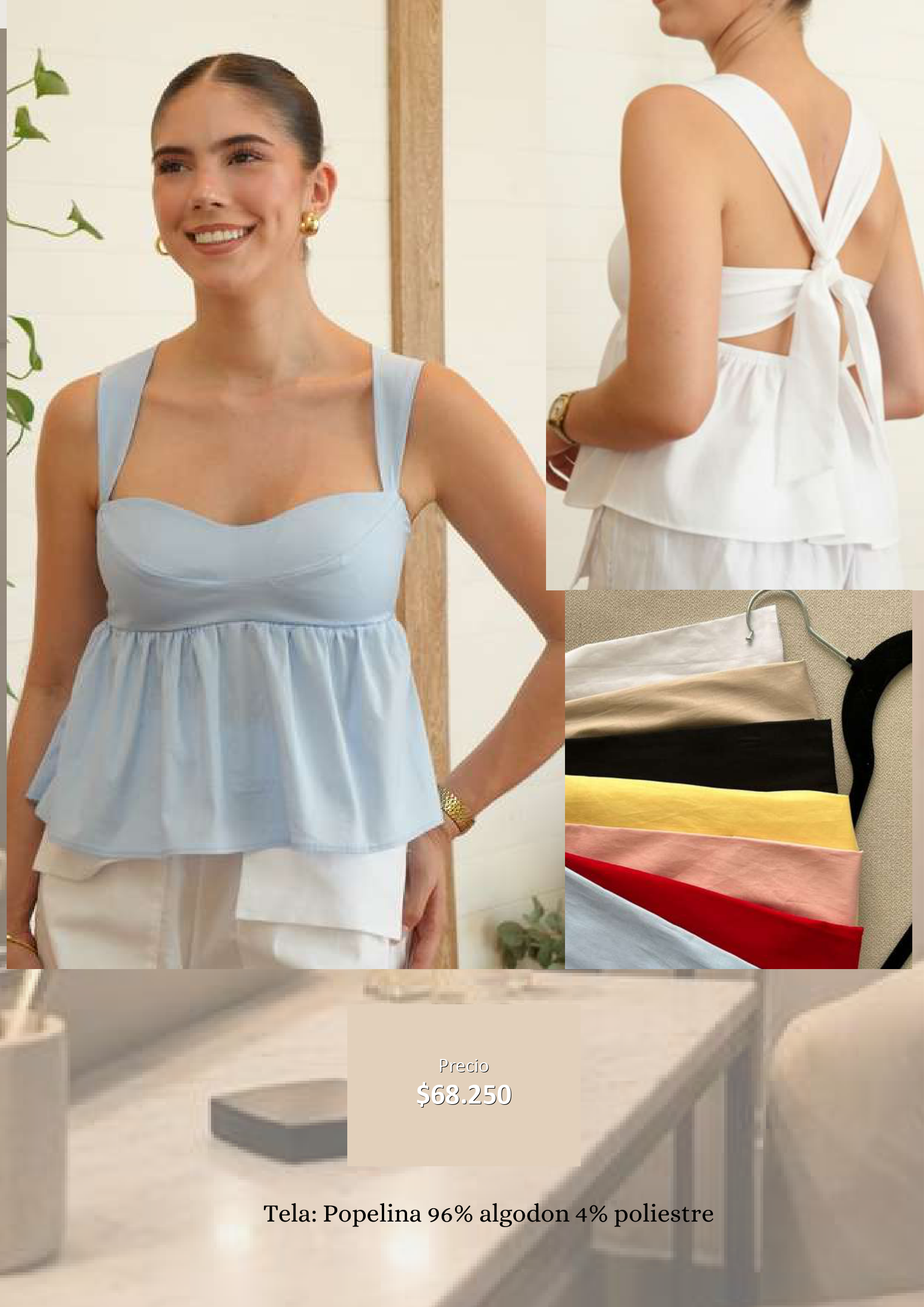 Blusa Peplum de Tirantes
