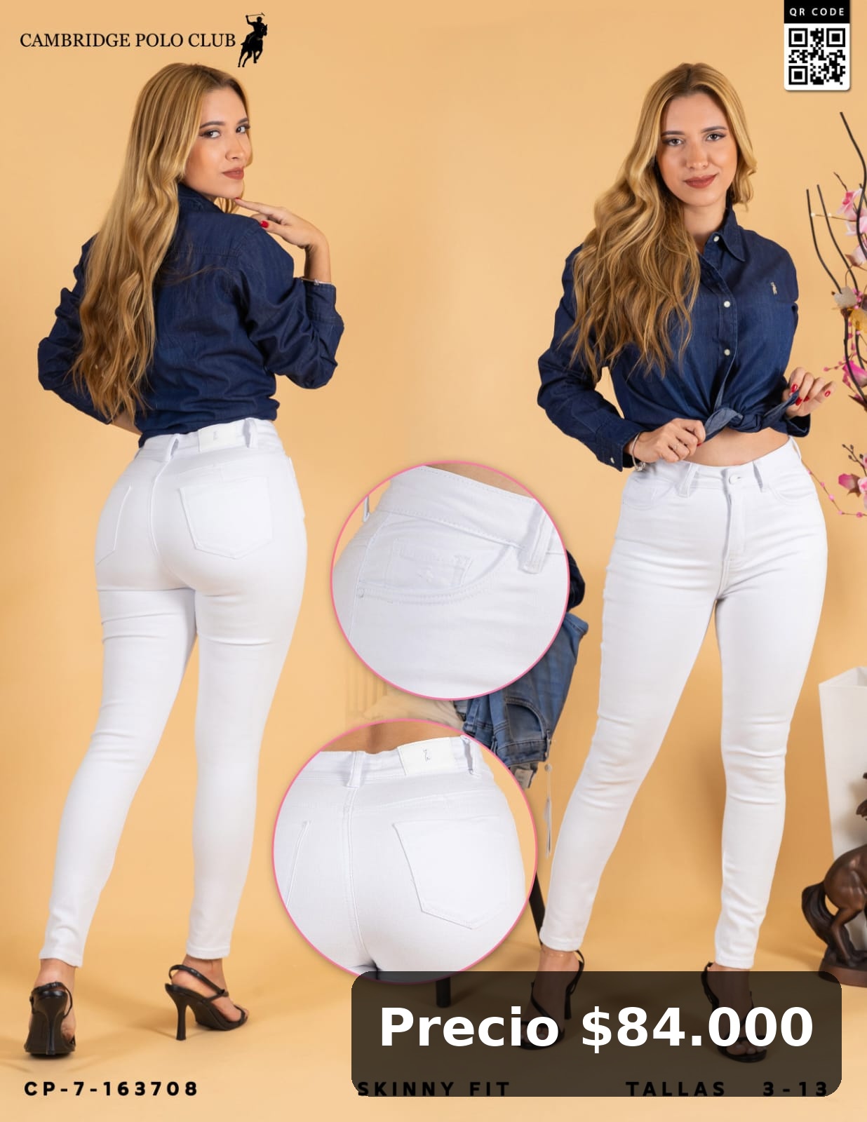 Jeans Skinny Fit Blancos