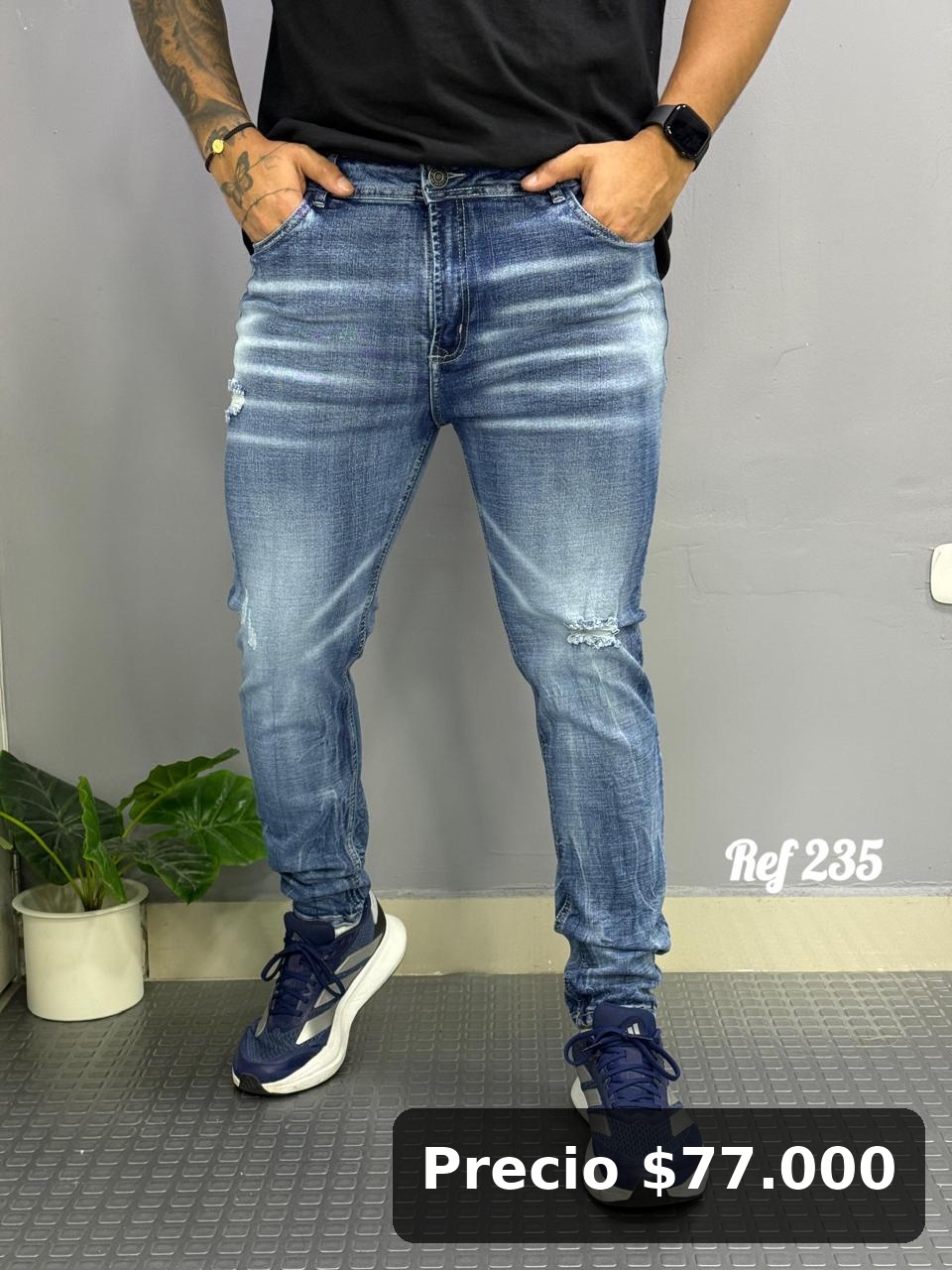 Jeans Slim Azul Hombre
