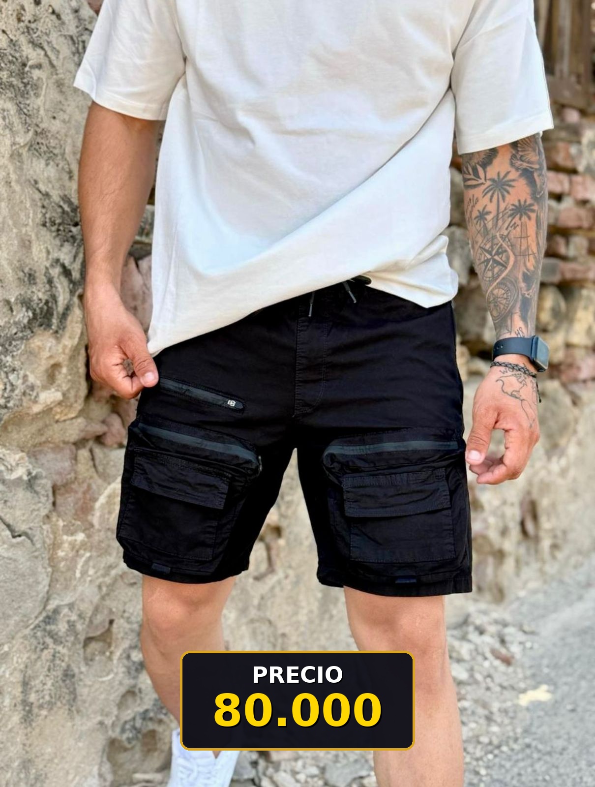 Shorts cargo negro
