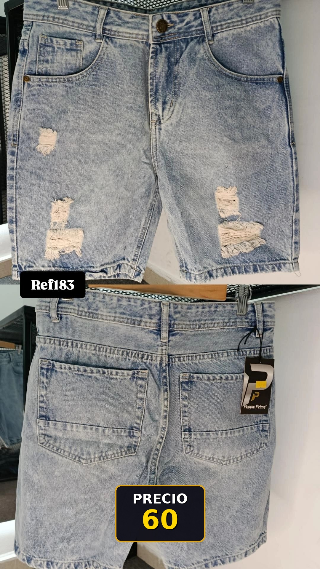 Shorts de mezclilla desgastados