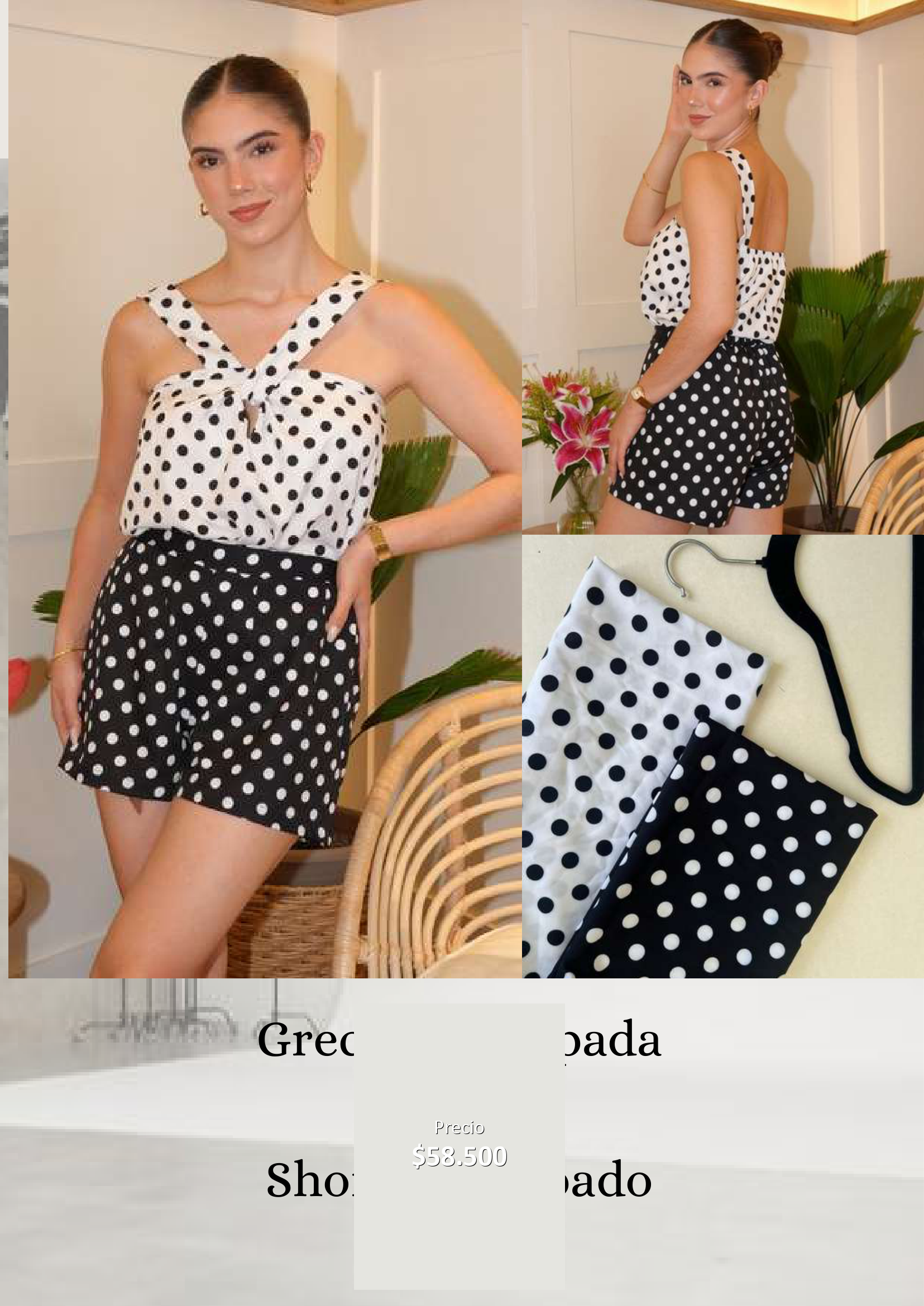 Conjunto de Top y Short Lunares