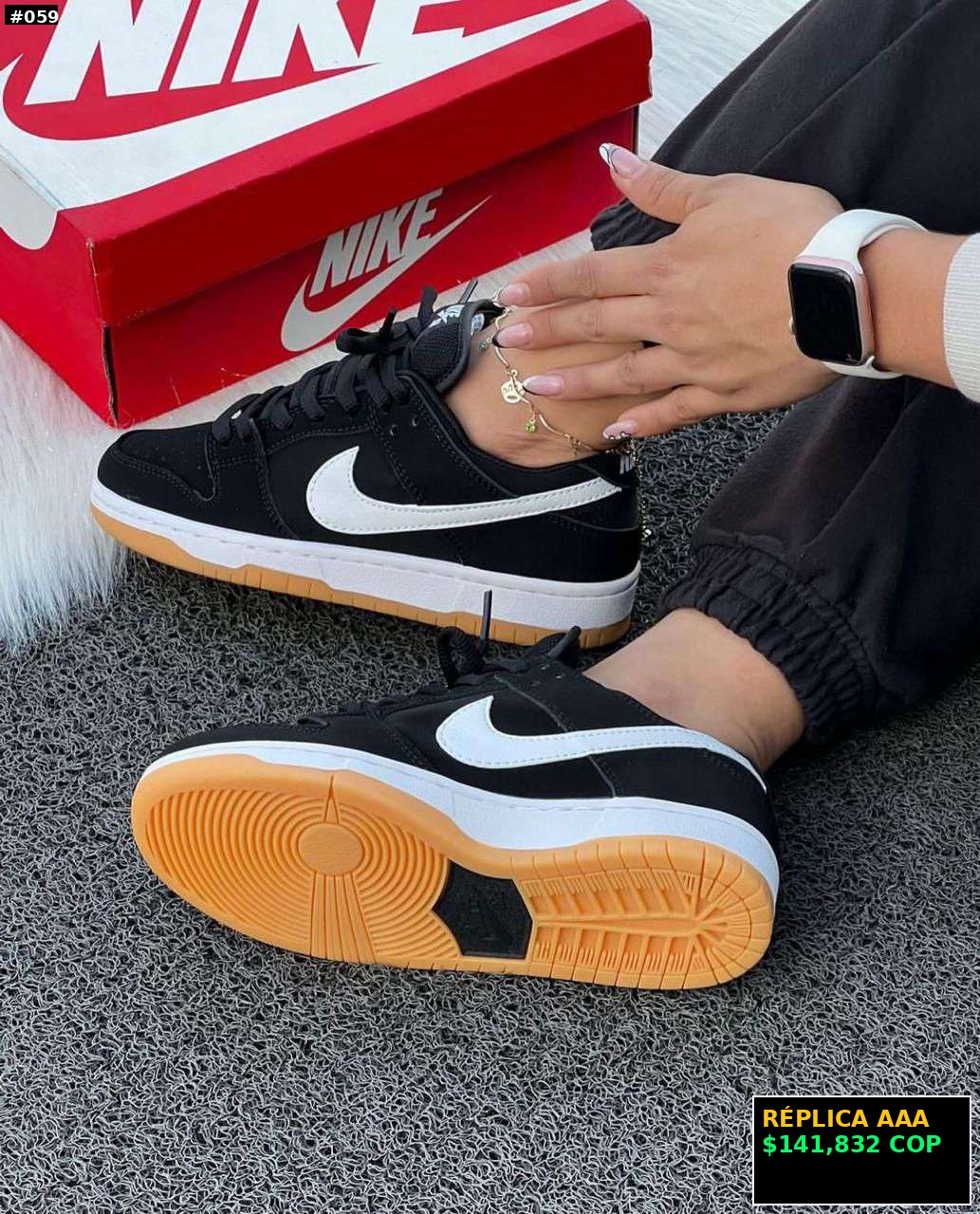 Tenis deportivos negros Nike réplica