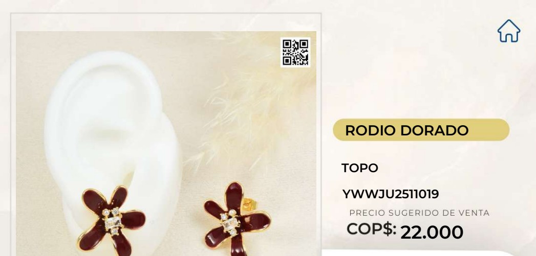 Aretes Flor Rodio Dorado